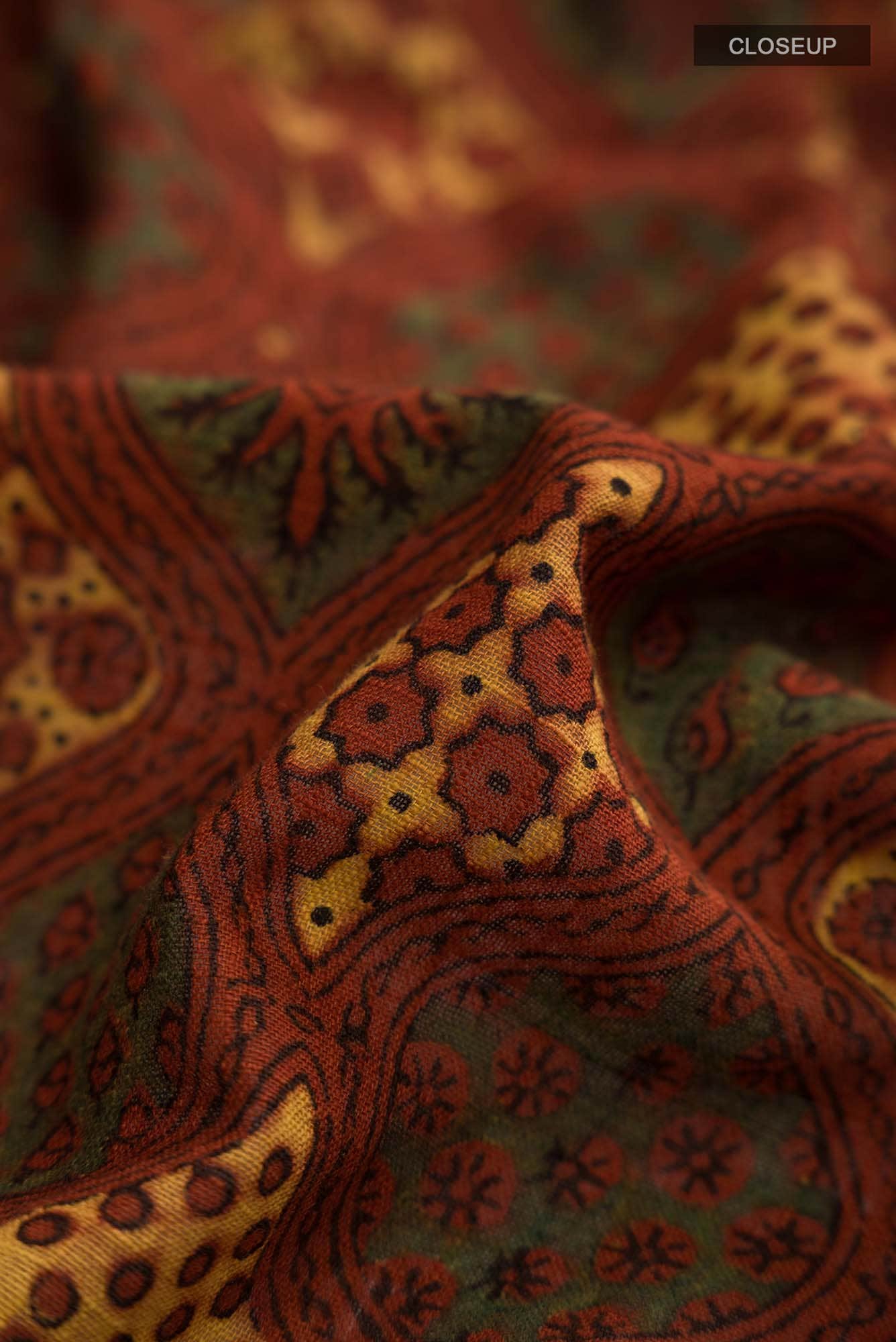 Rust Linen Cotton Saree