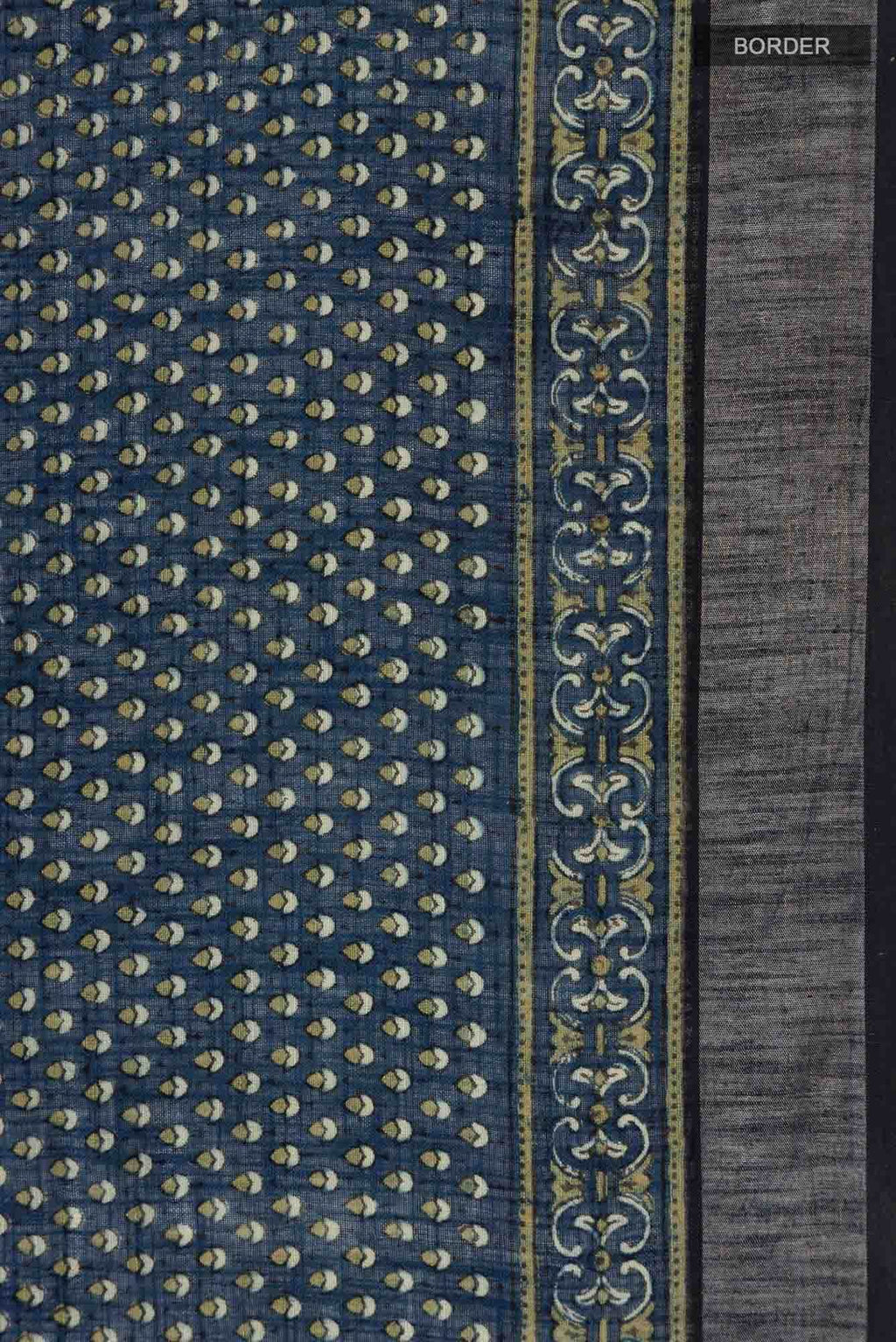 Indigo Linen Cotton Saree