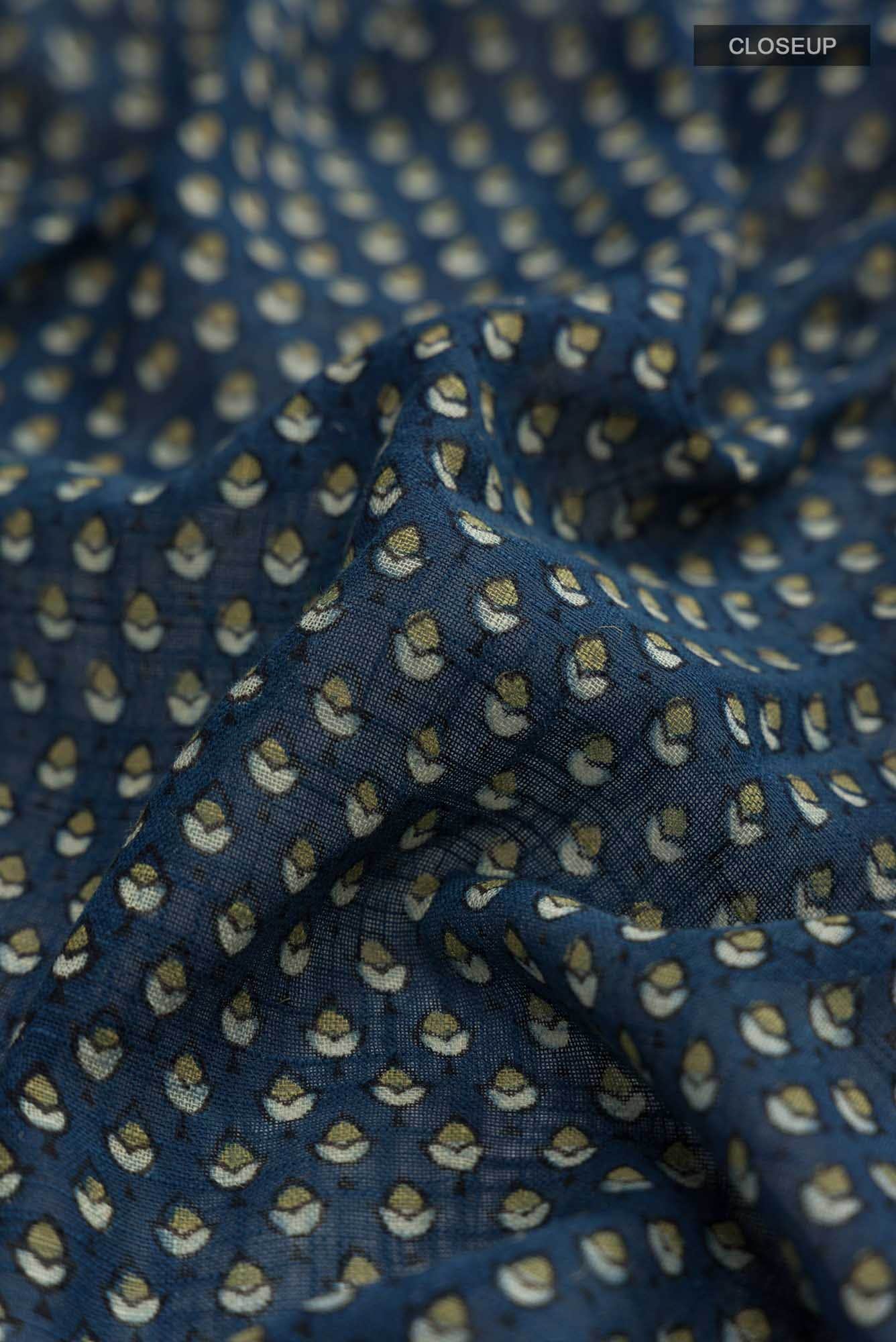 Indigo Linen Cotton Saree