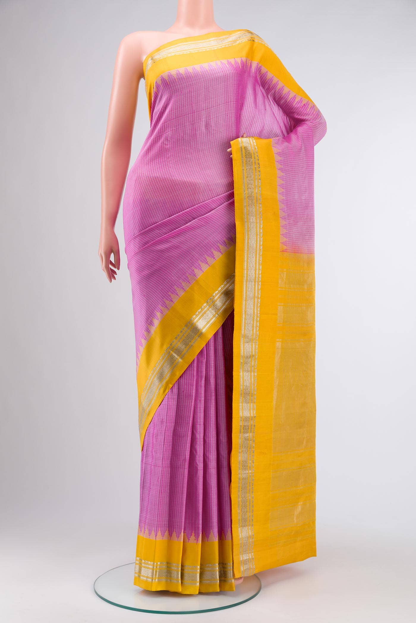 Pink Gadwal Silk Saree