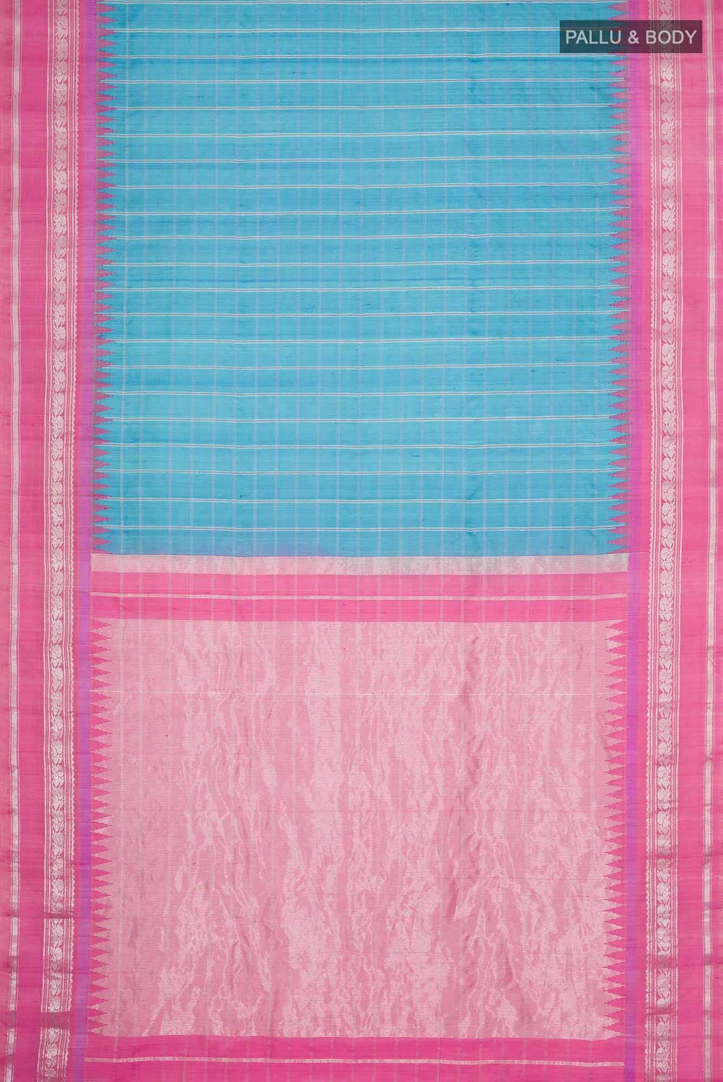Blue Gadwal Silk Saree