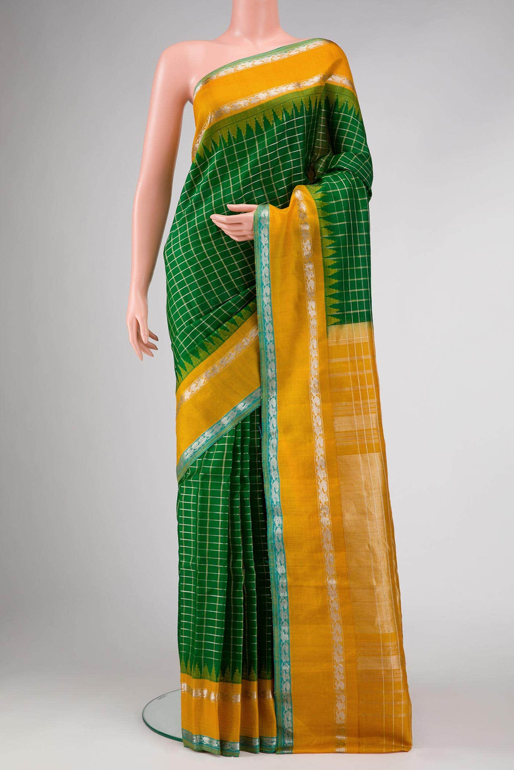 Green Gadwal Silk Saree