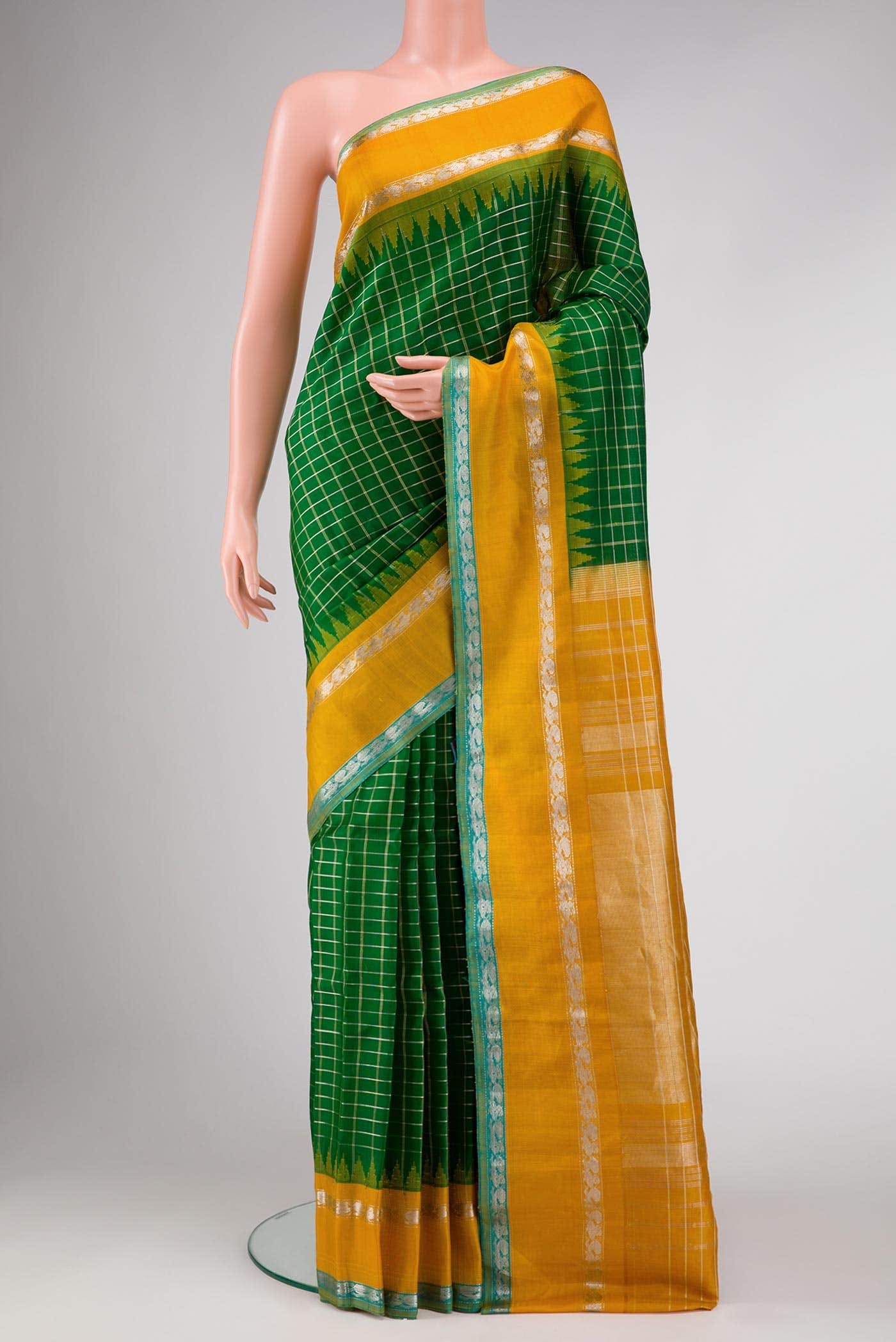 Green Gadwal Silk Saree