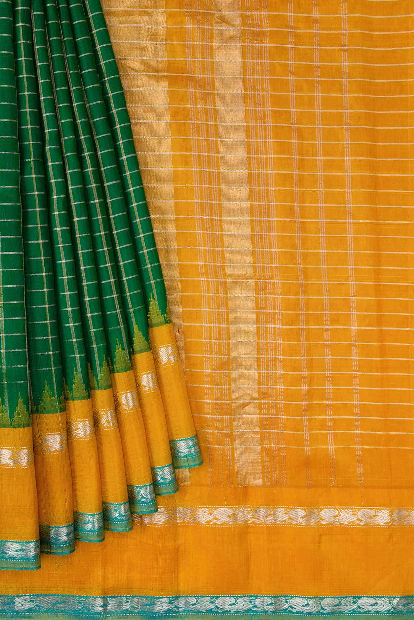 Green Gadwal Silk Saree