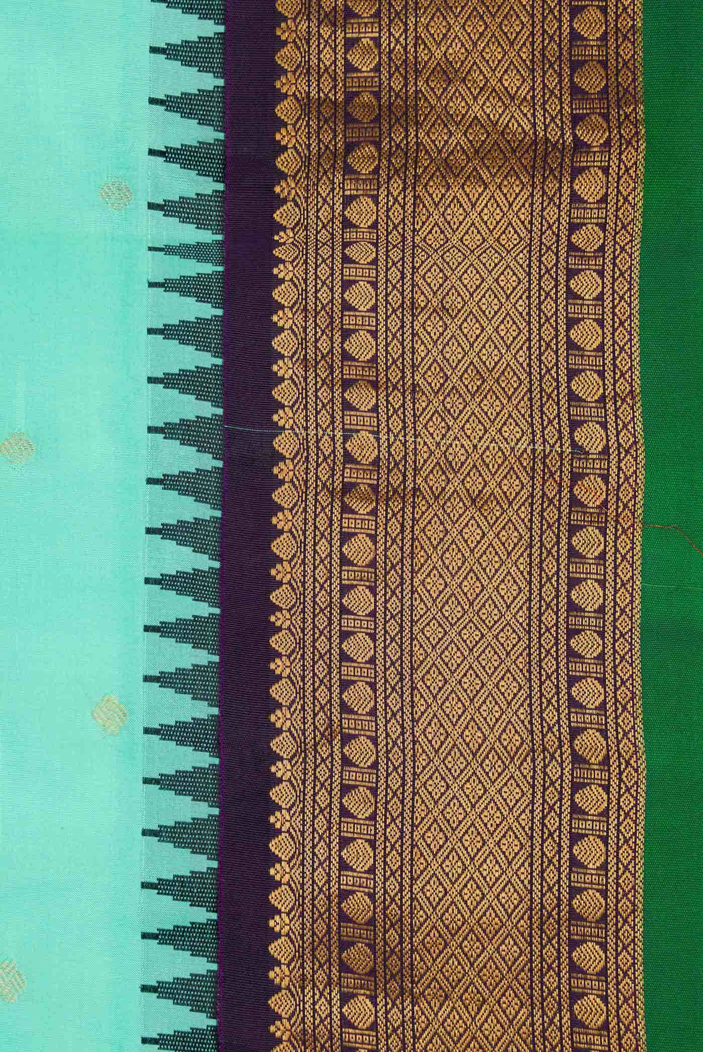 Sea Green Dual Tone Gadwal Silk Saree
