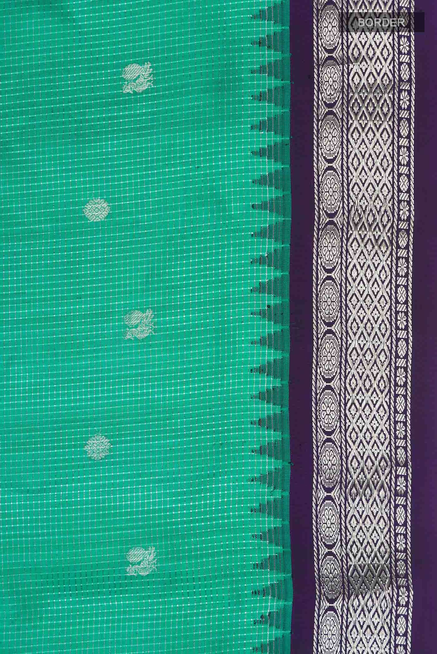 Sea Green Gadwal Silk Saree