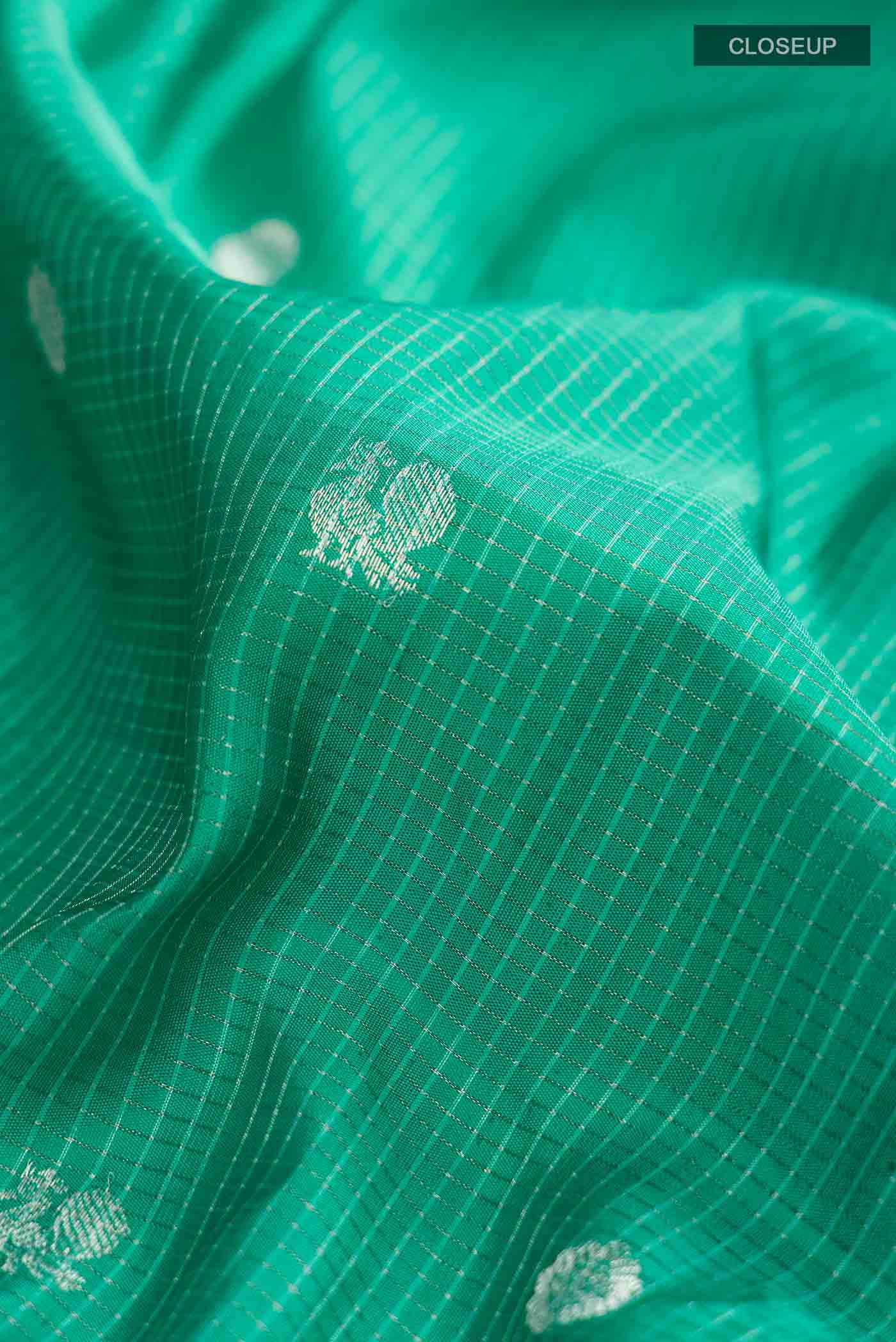 Sea Green Gadwal Silk Saree