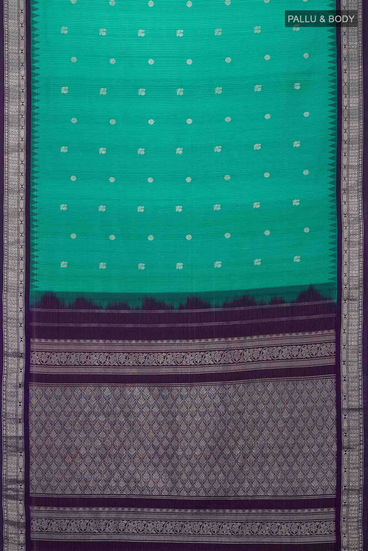 Sea Green Gadwal Silk Saree