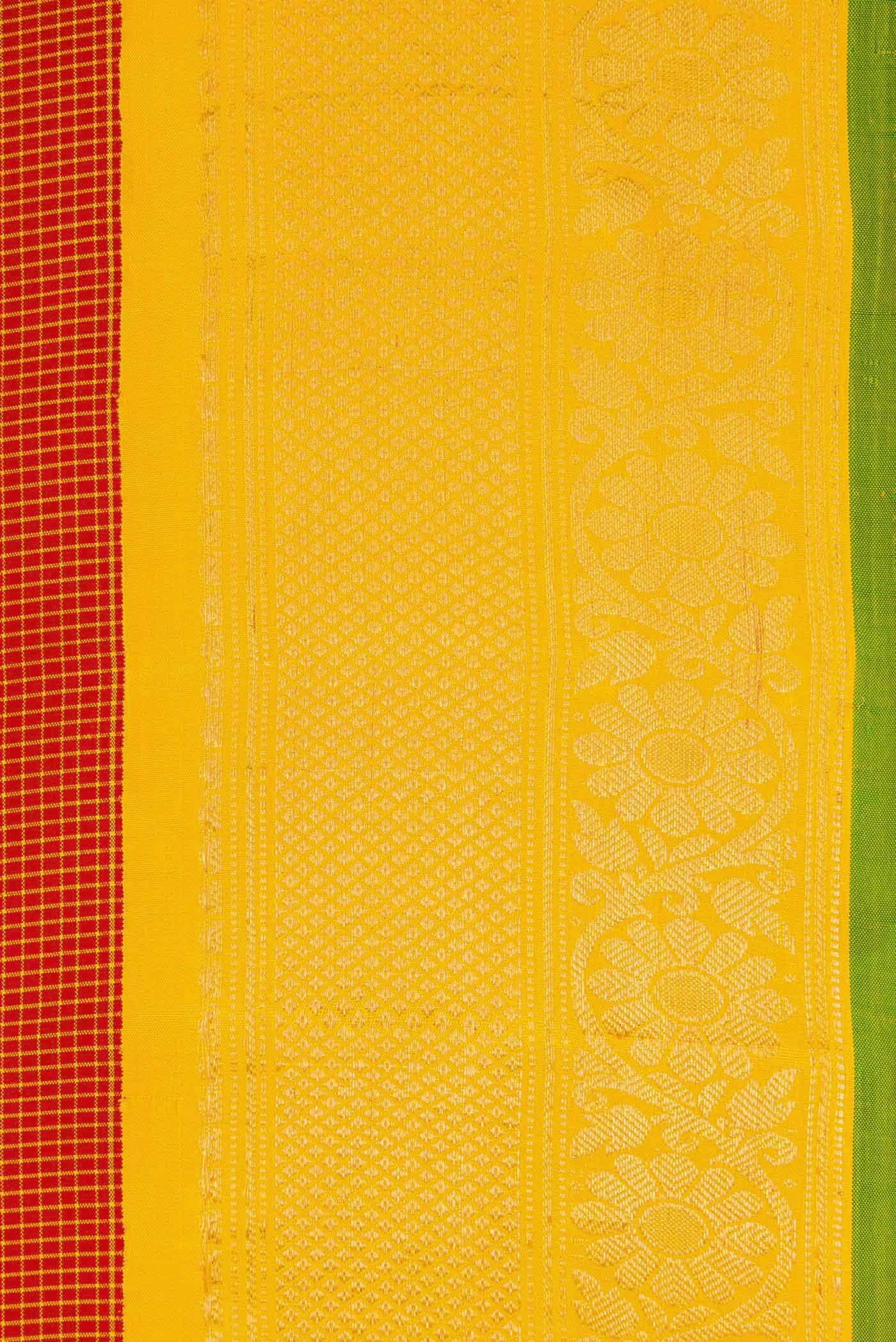 Red Gadwal Silk Saree