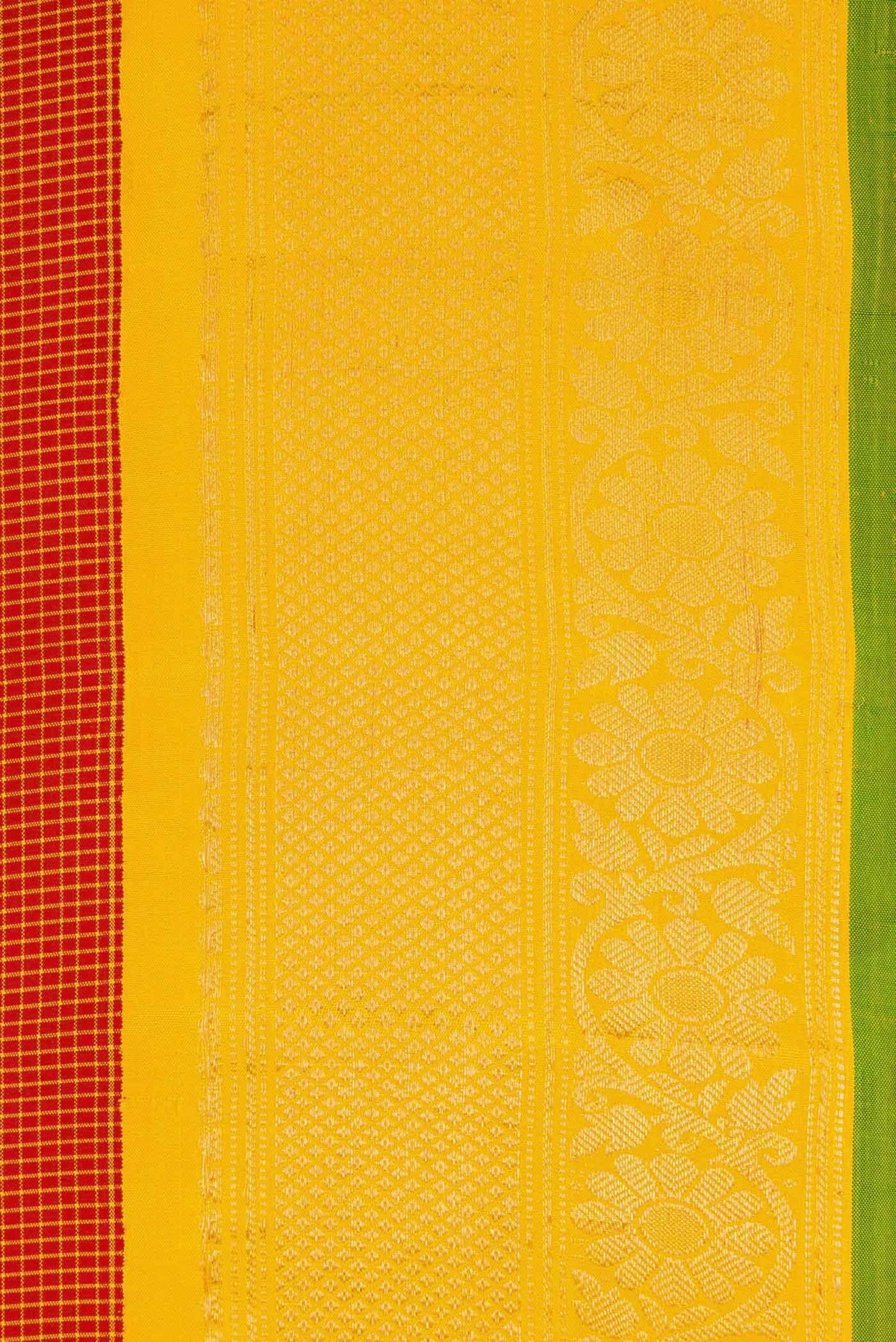 Red Gadwal Silk Saree
