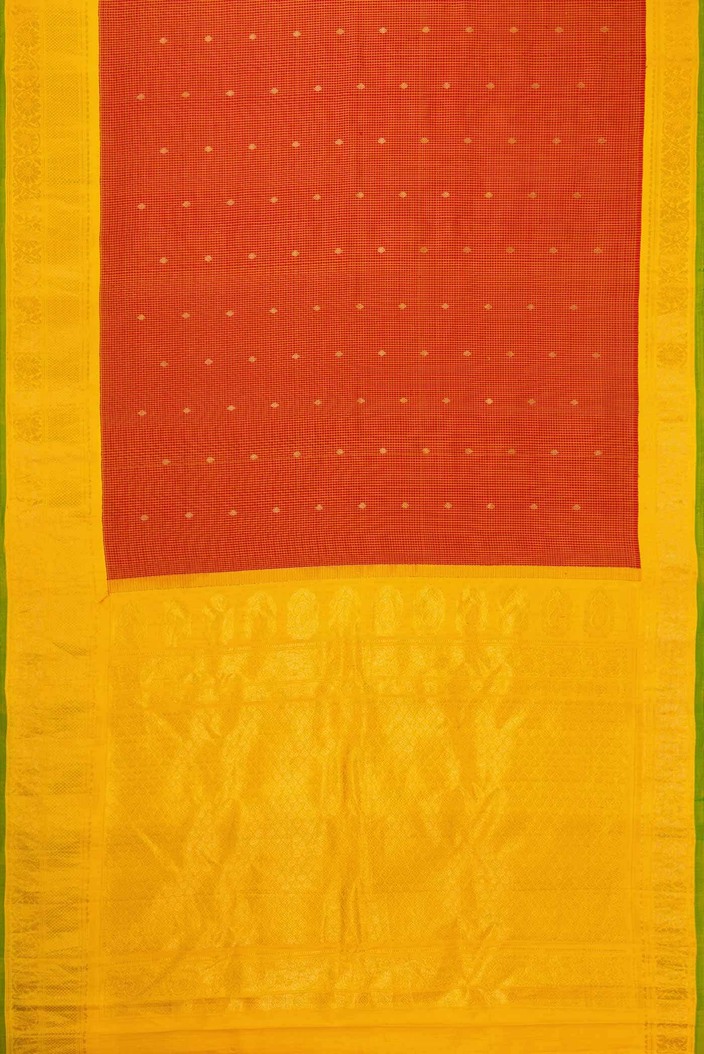 Red Gadwal Silk Saree
