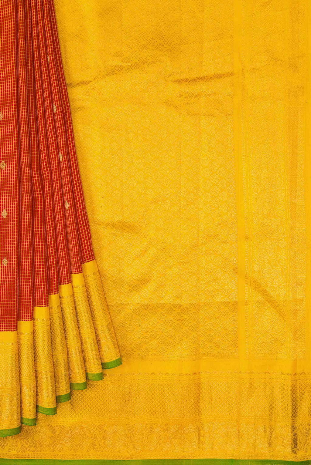 Red Gadwal Silk Saree
