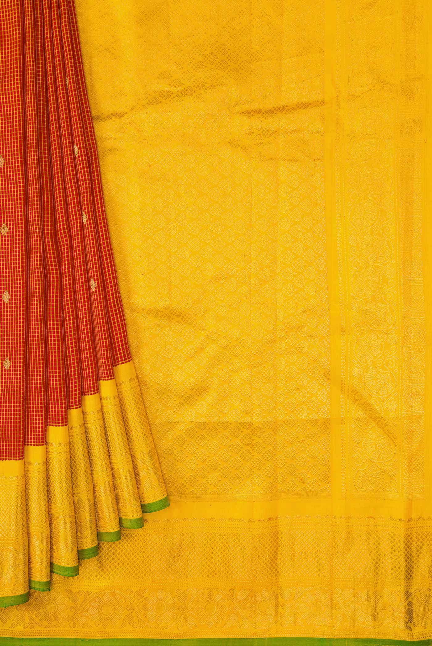 Red Gadwal Silk Saree