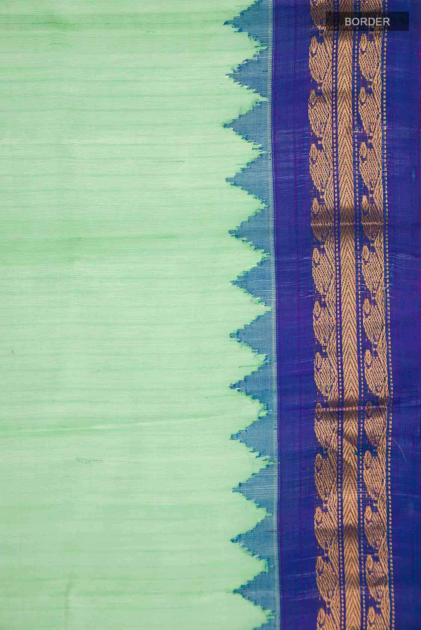 Green Gadwal cotton Saree