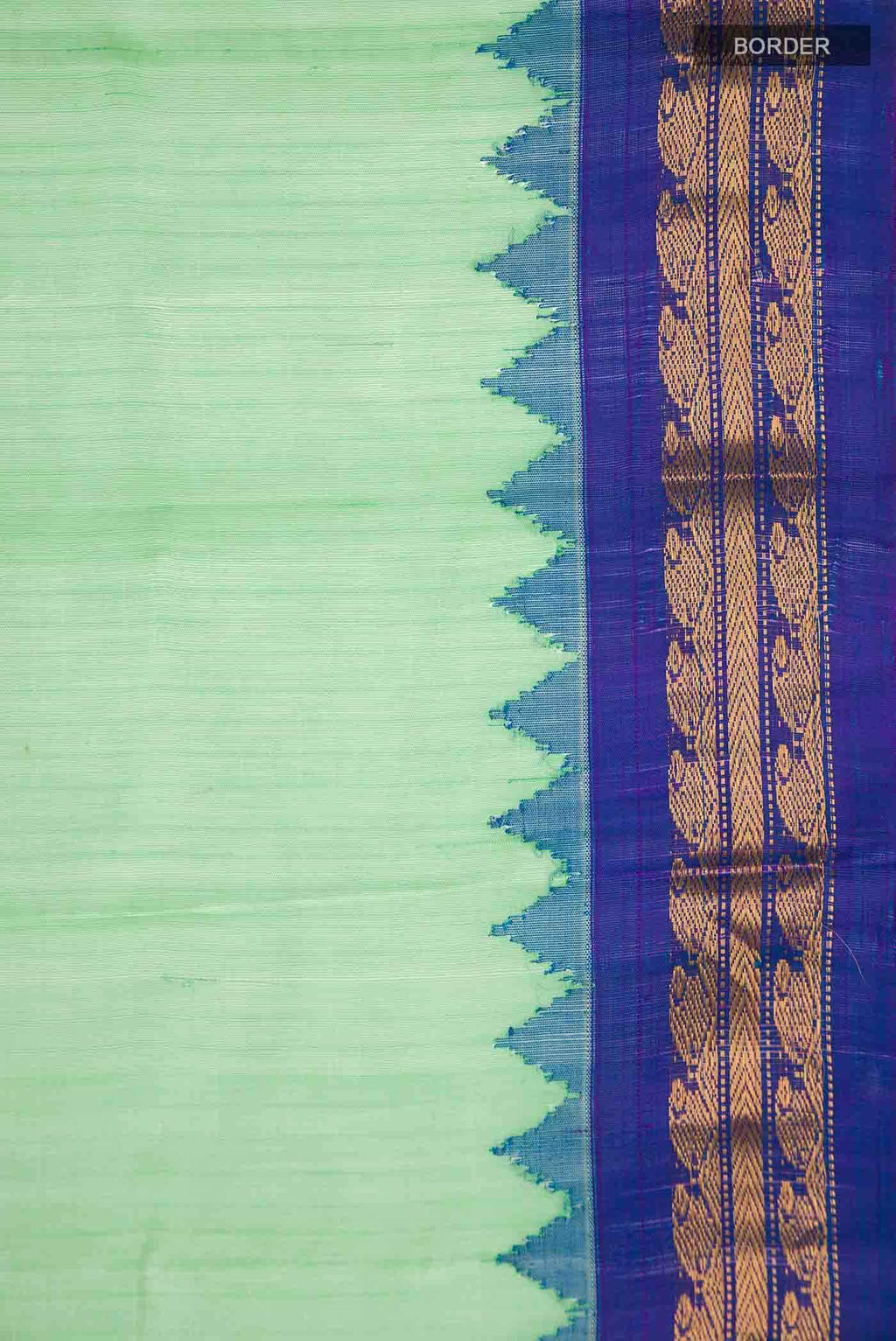 Green Gadwal cotton Saree