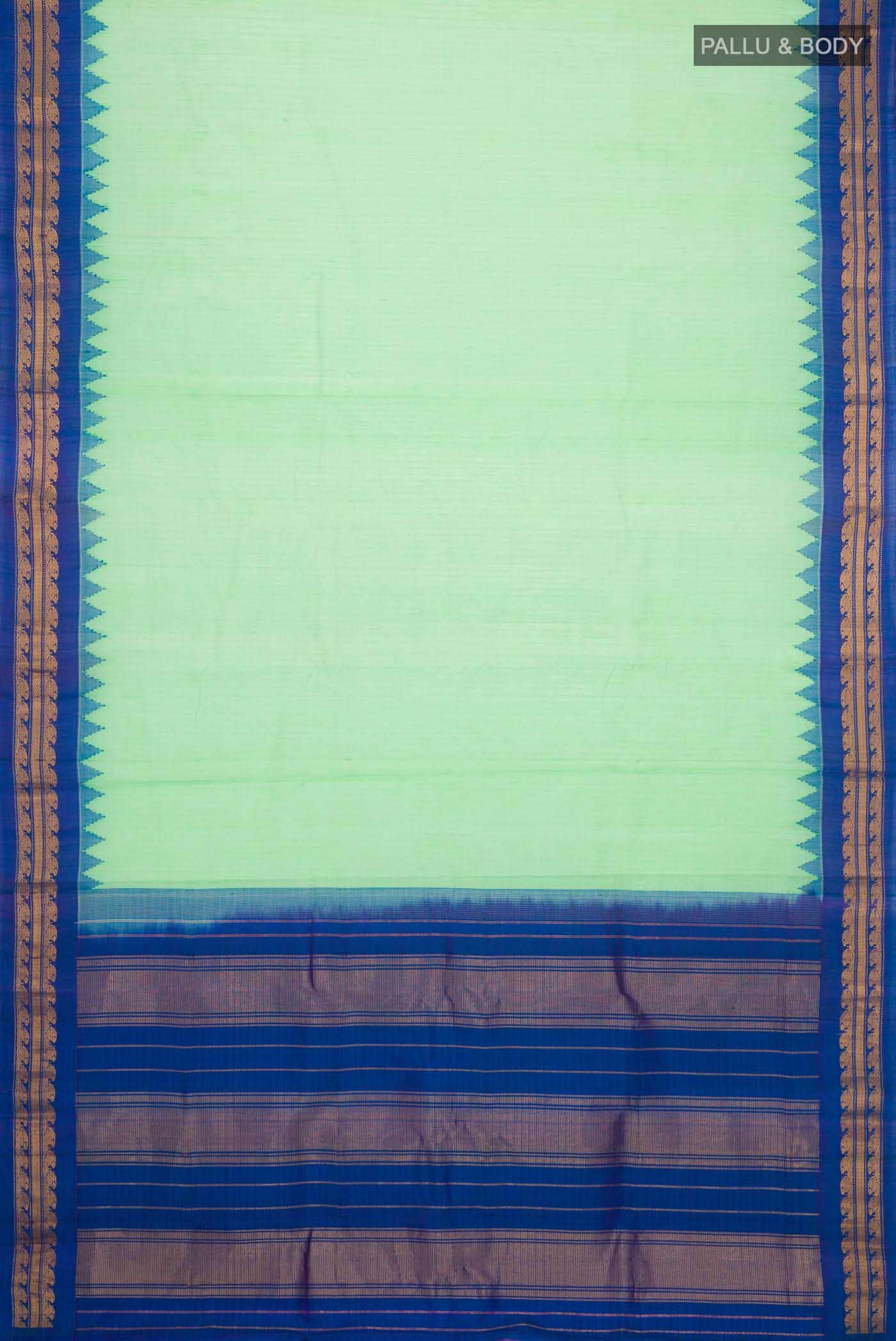 Green Gadwal cotton Saree