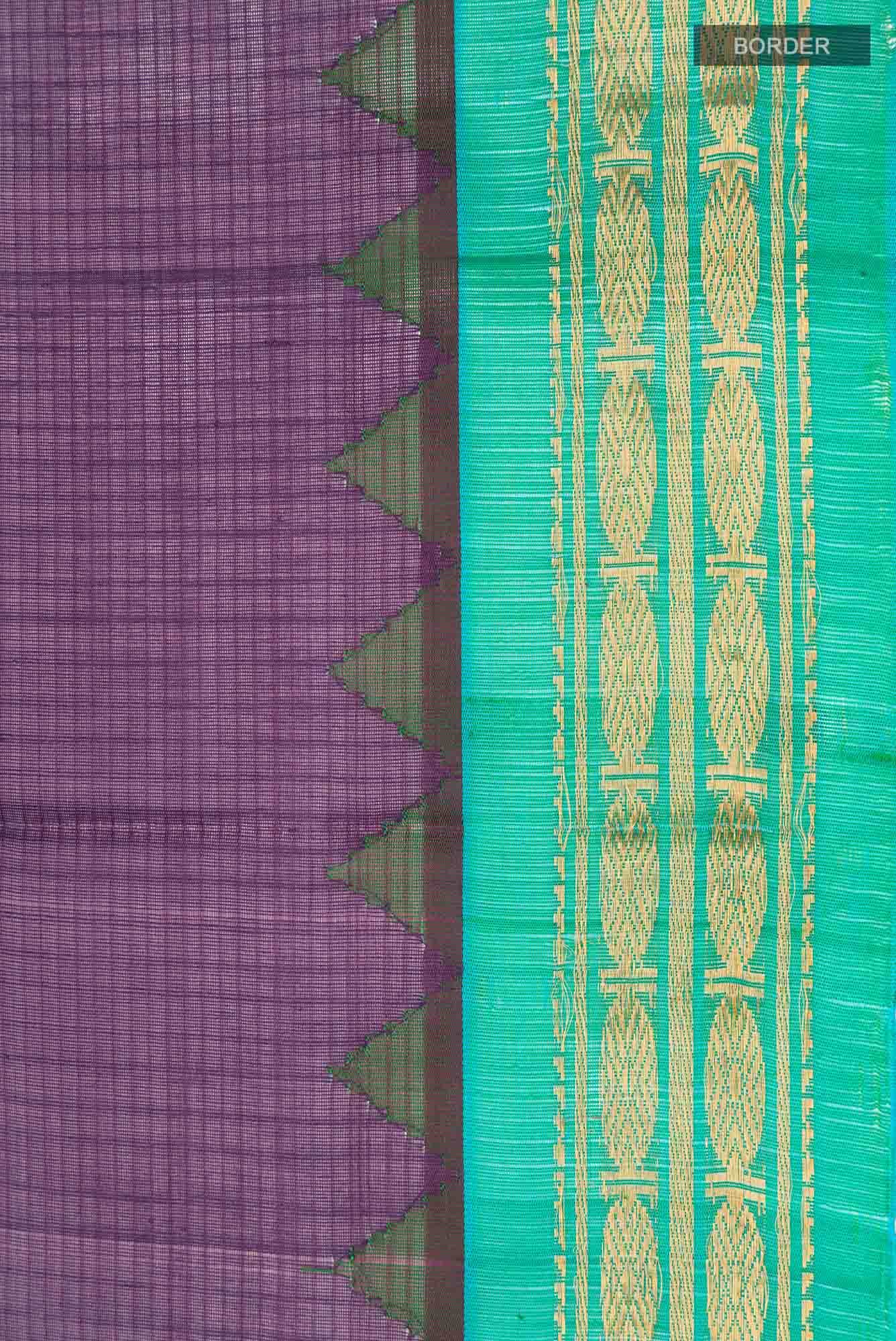 Purple Gadwal Silk Cotton Saree