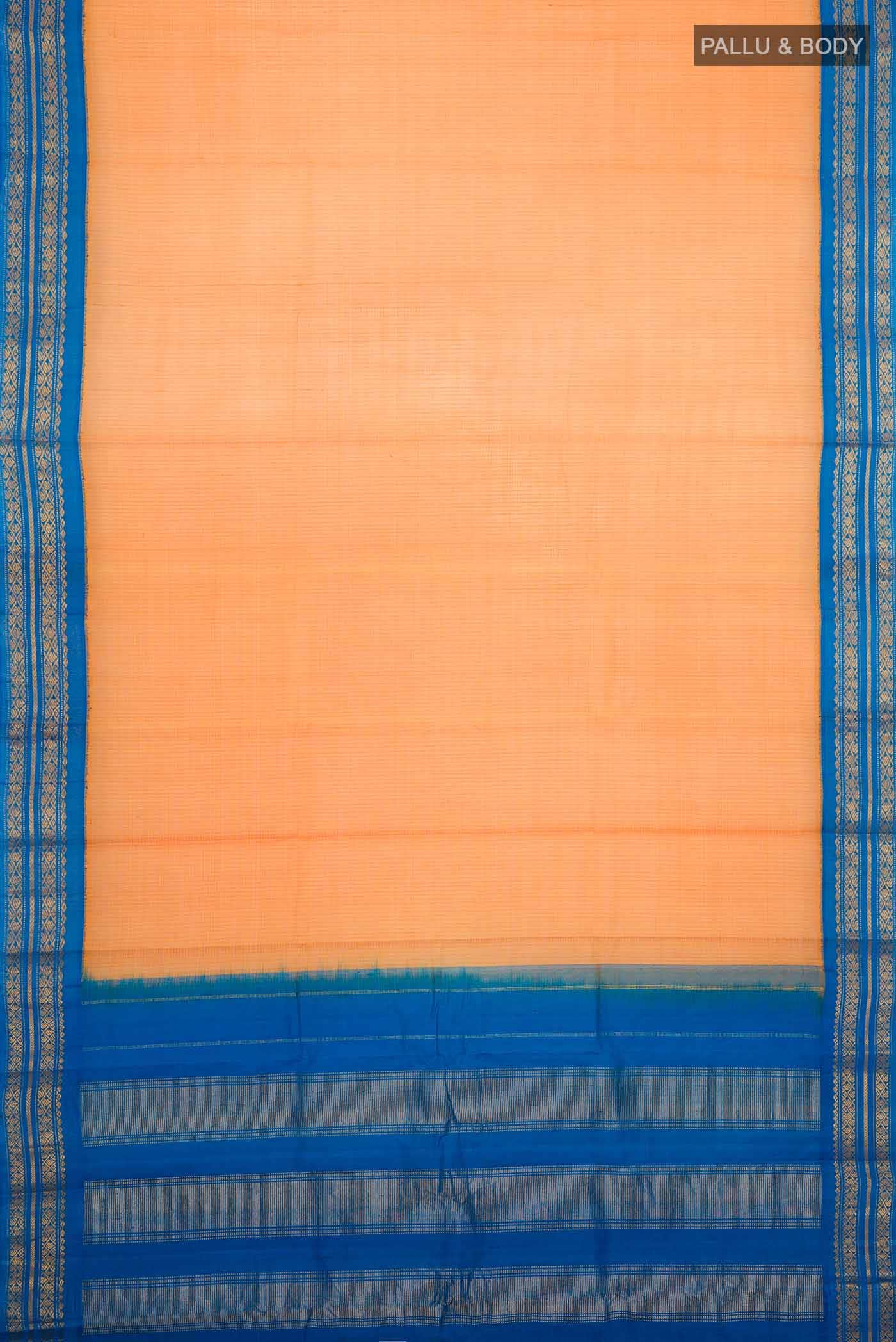 Orange Gadwal cotton Saree