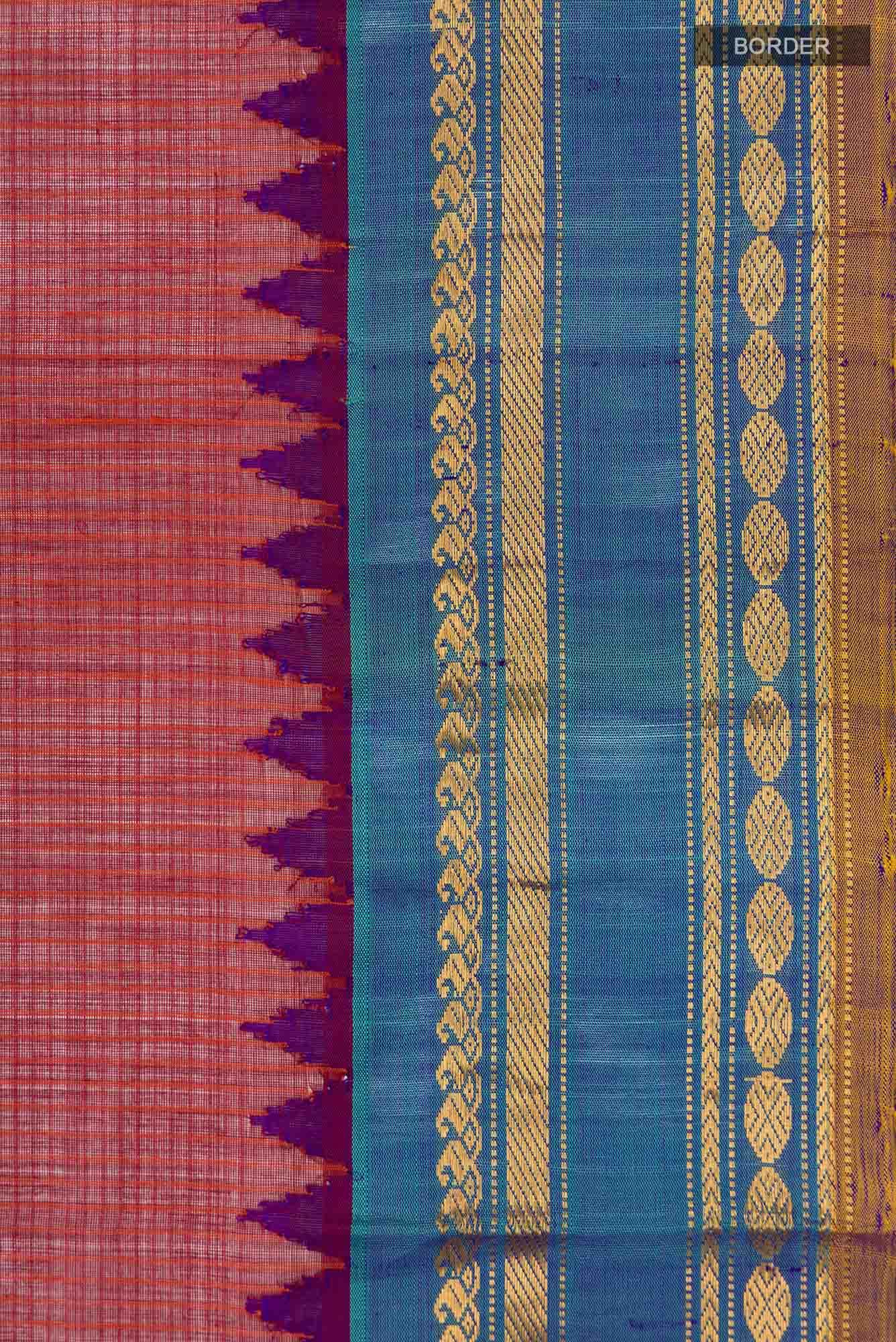 Maroon Gadwal cotton Saree