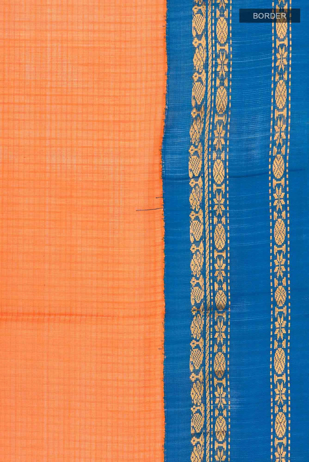 Orange Cotton Saree