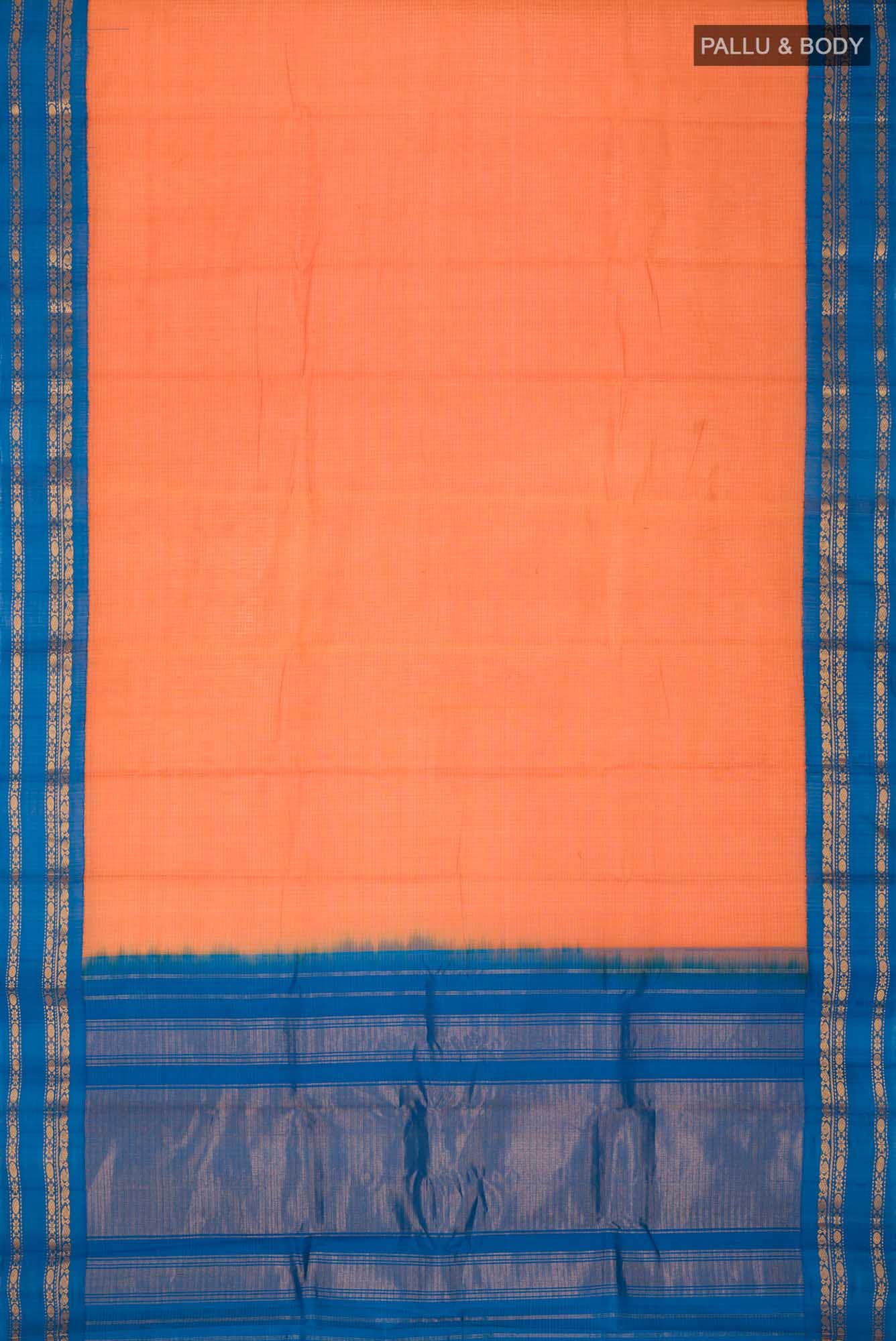 Orange Cotton Saree
