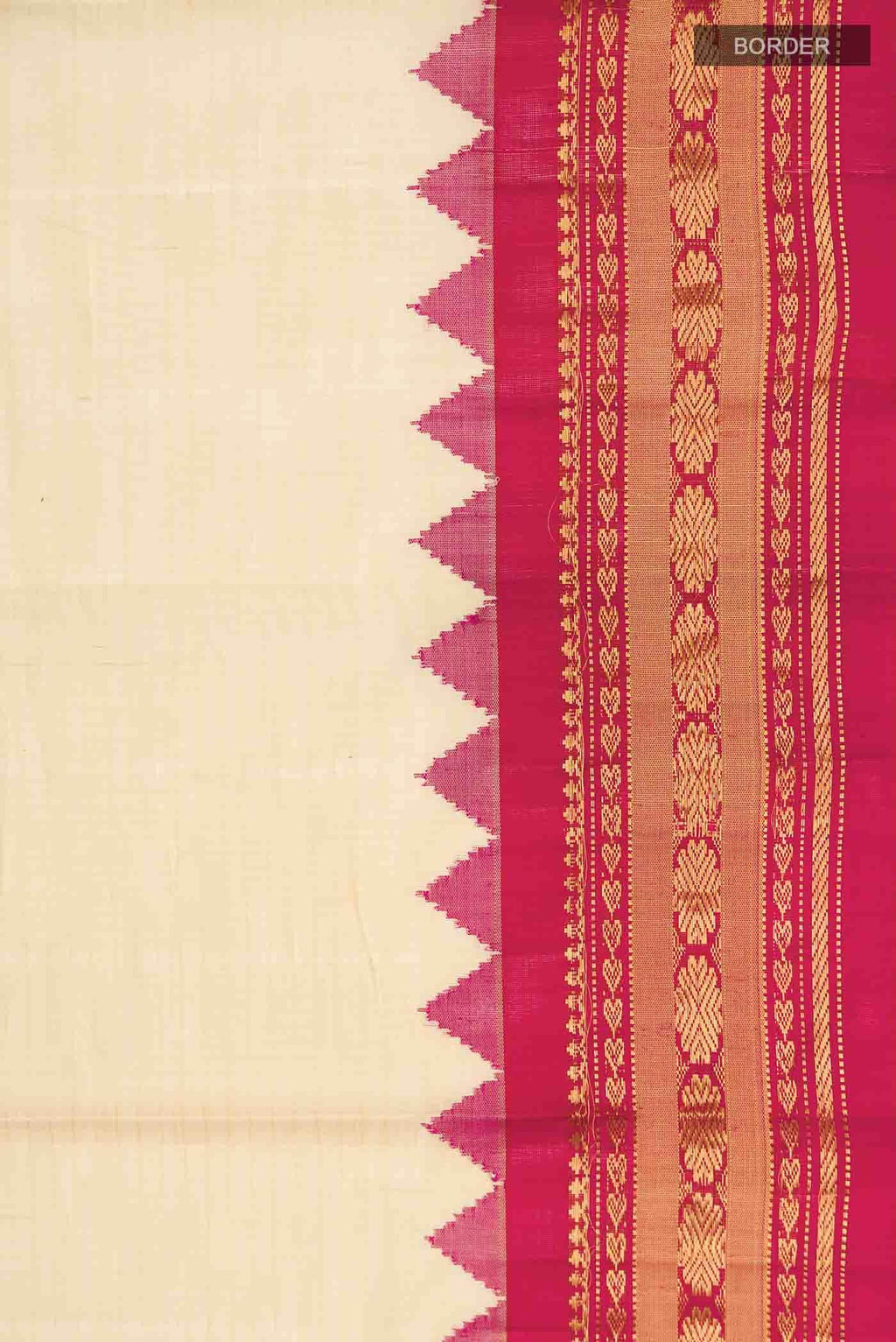 Beige Gadwal Silk Cotton Saree