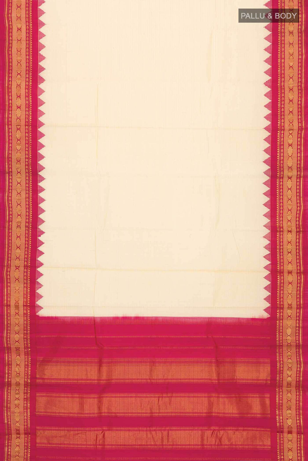 Beige Gadwal Silk Cotton Saree