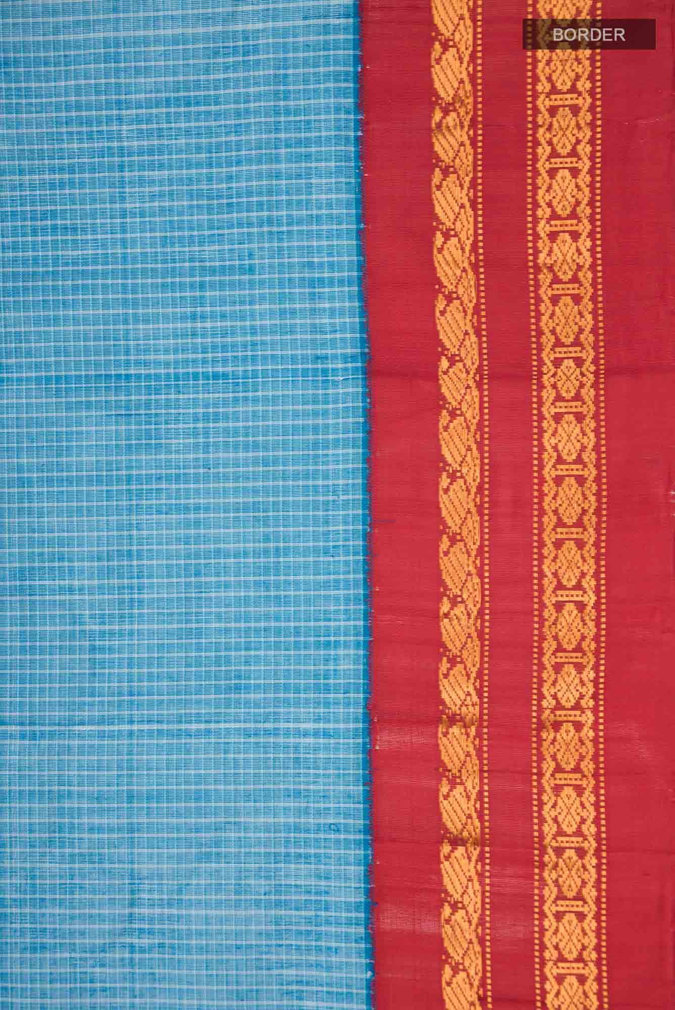 Blue Gadwal cotton Saree
