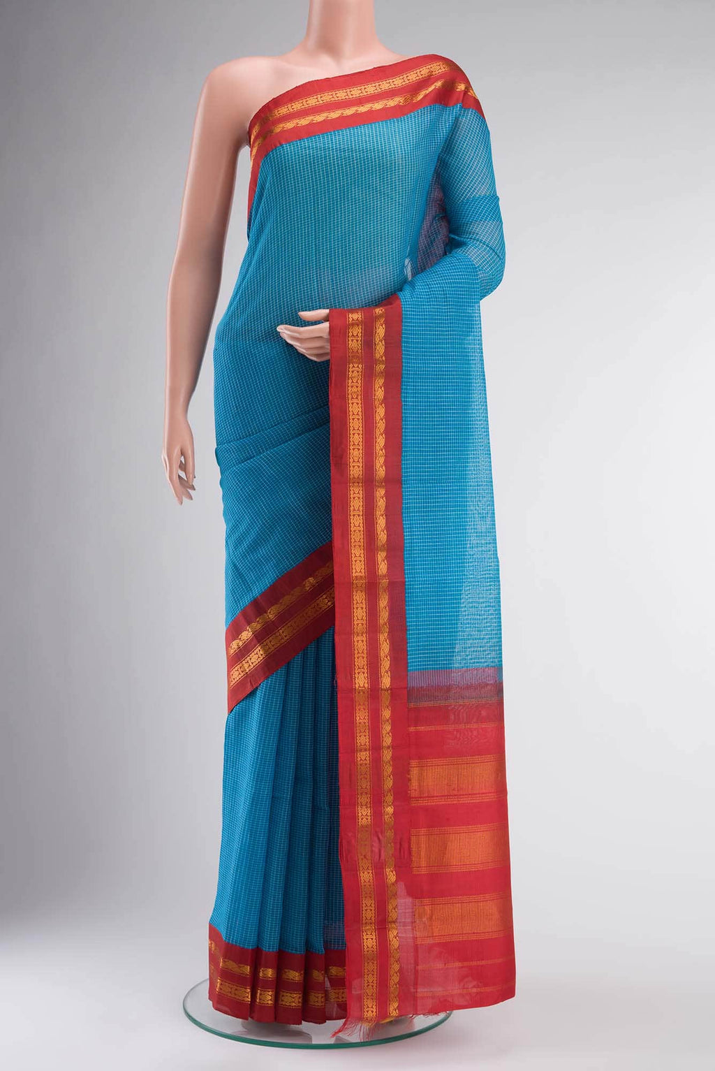 Blue Gadwal cotton Saree