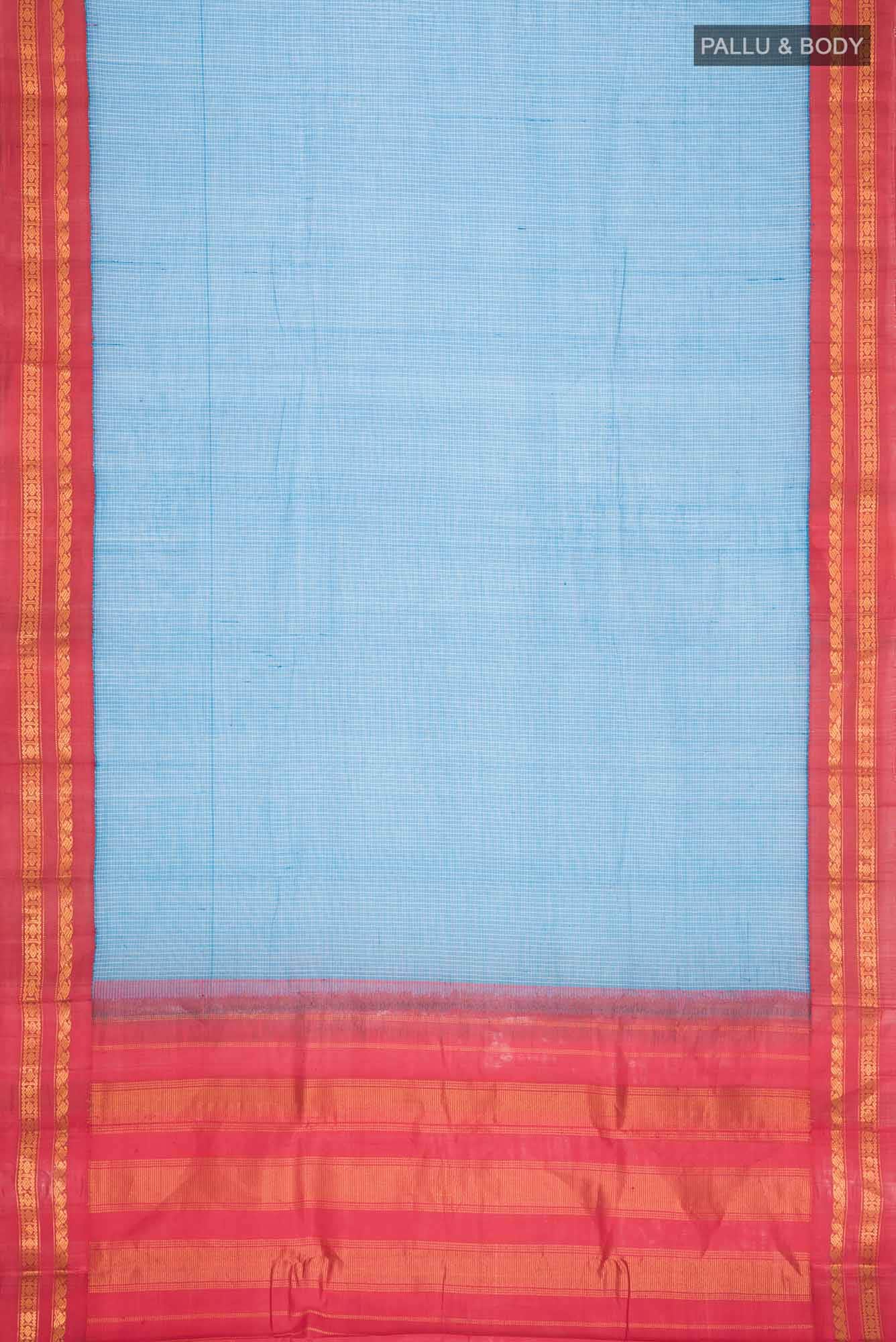 Blue Gadwal cotton Saree