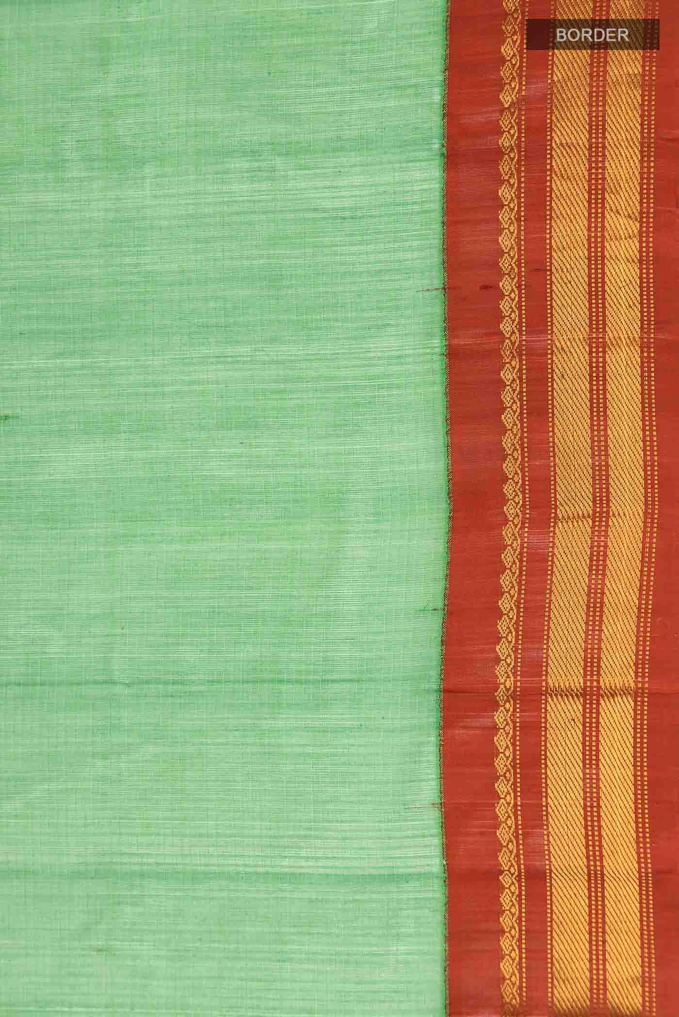 Green Gadwal cotton Saree