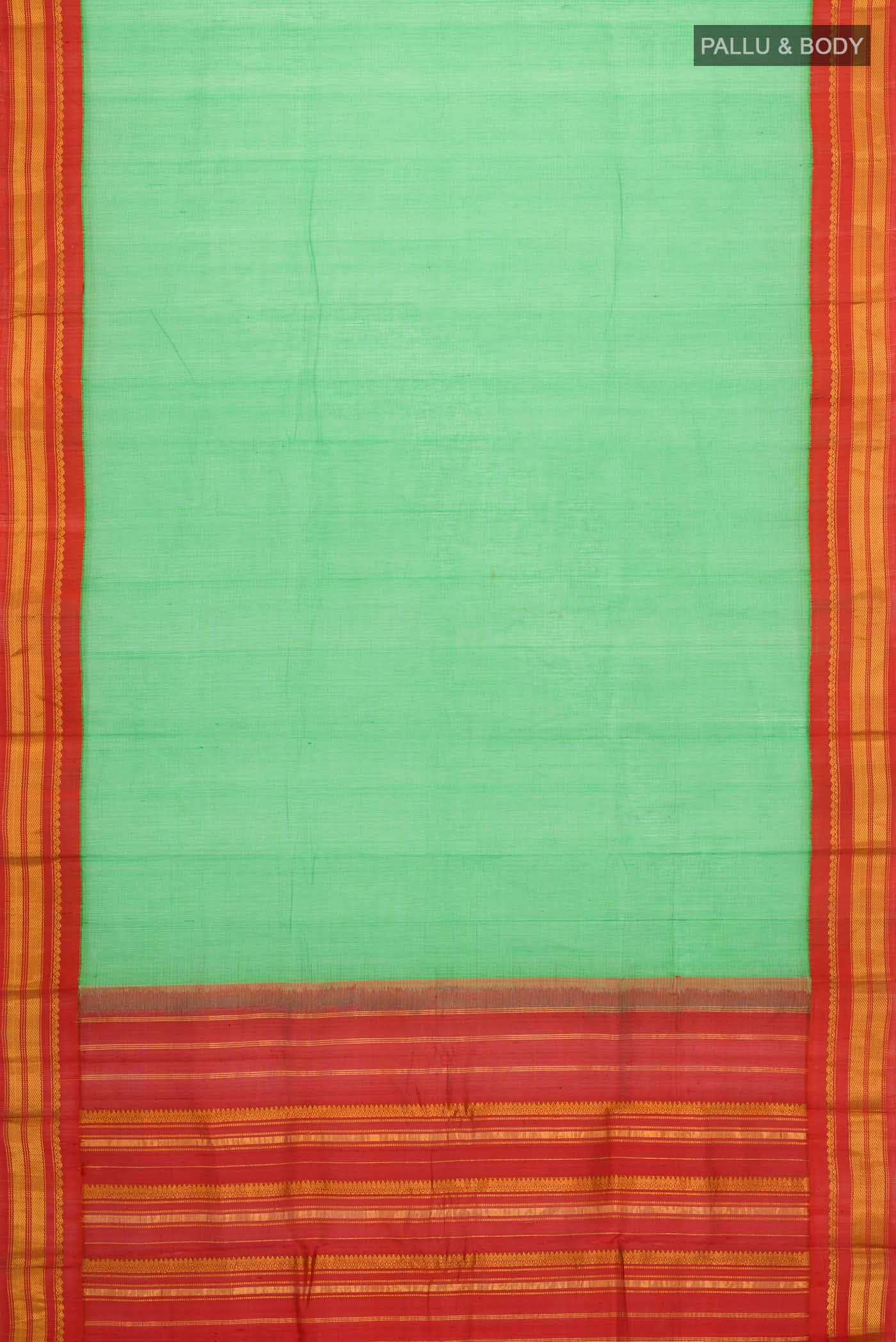 Green Gadwal cotton Saree