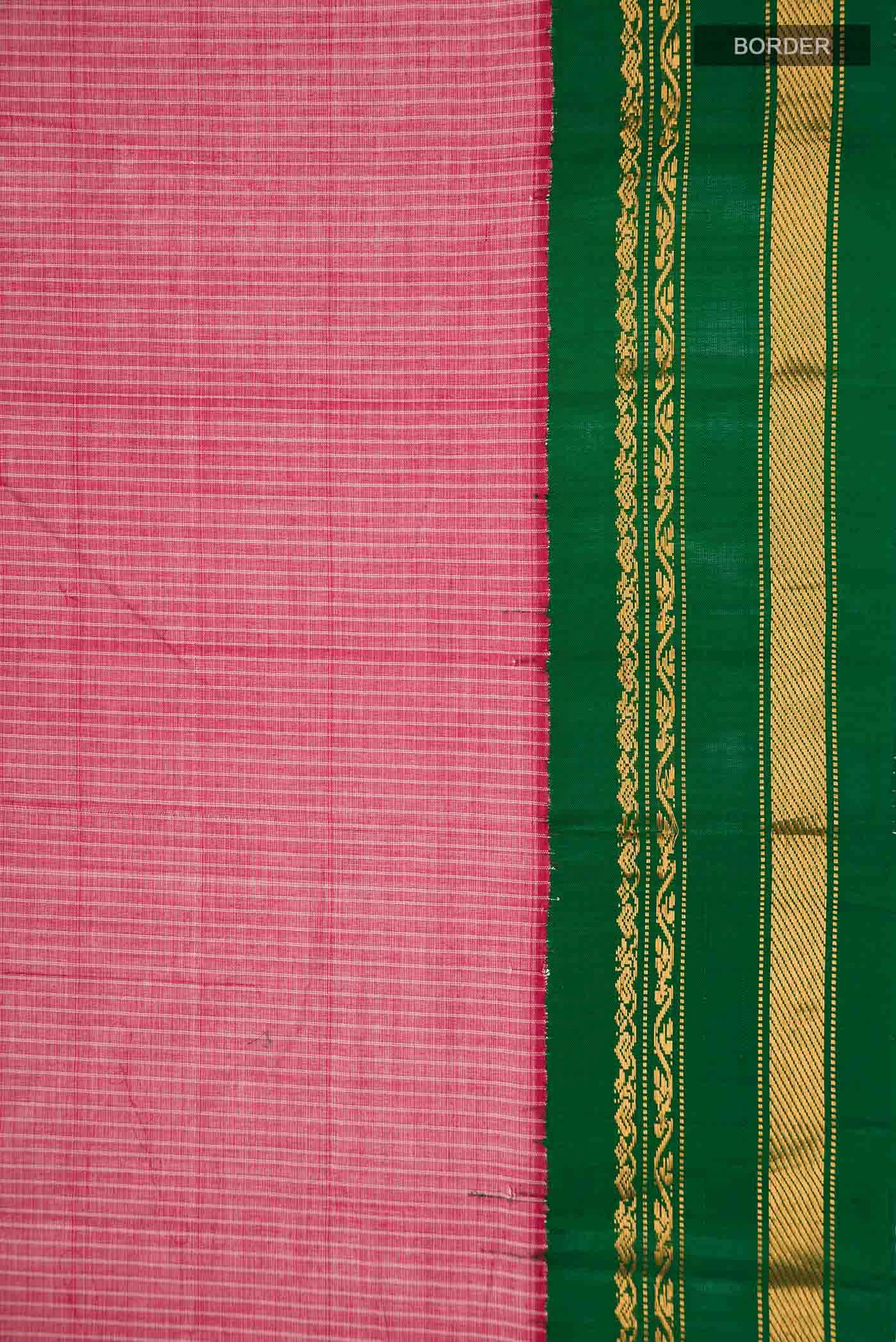 Red Gadwal cotton Saree