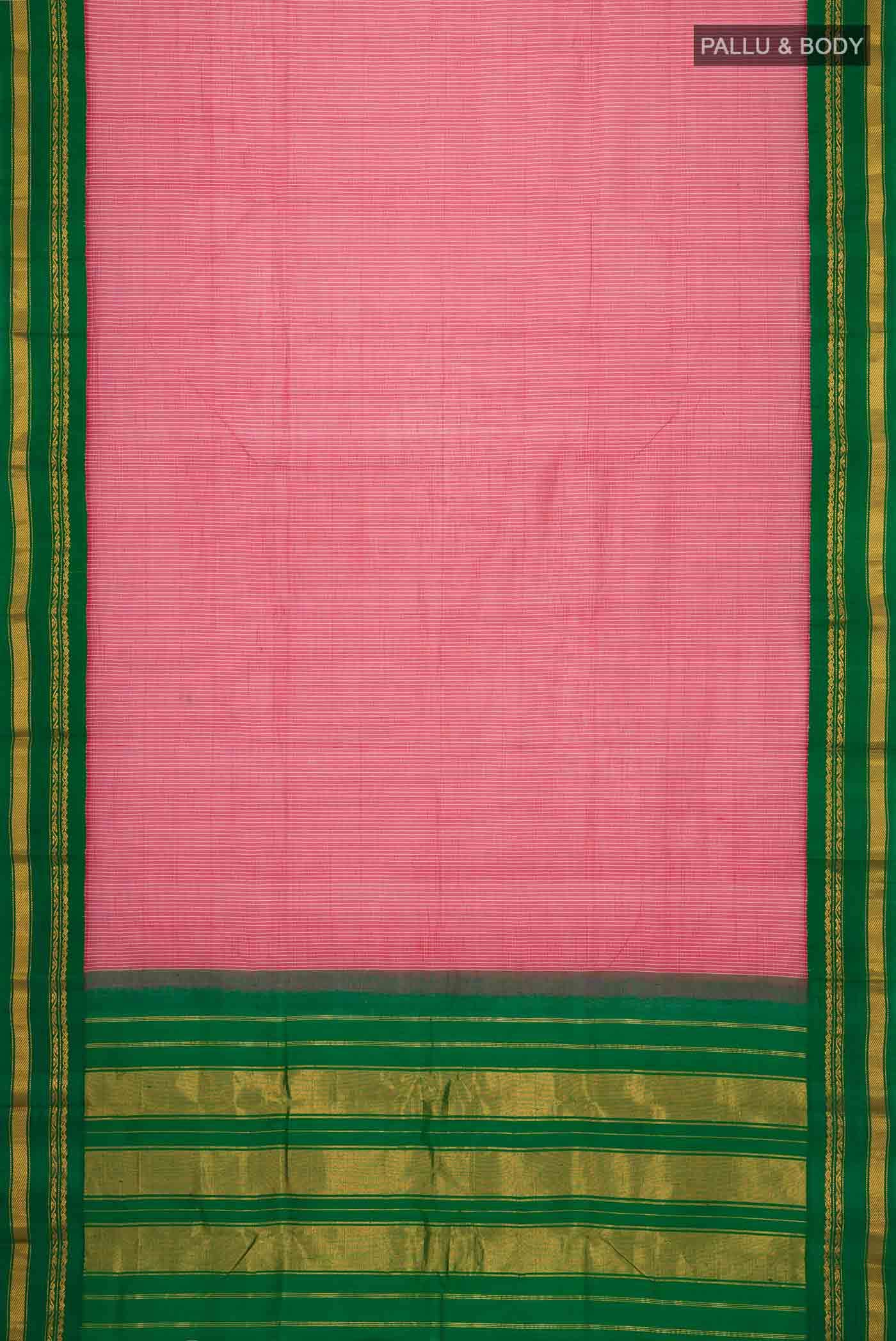 Red Gadwal cotton Saree
