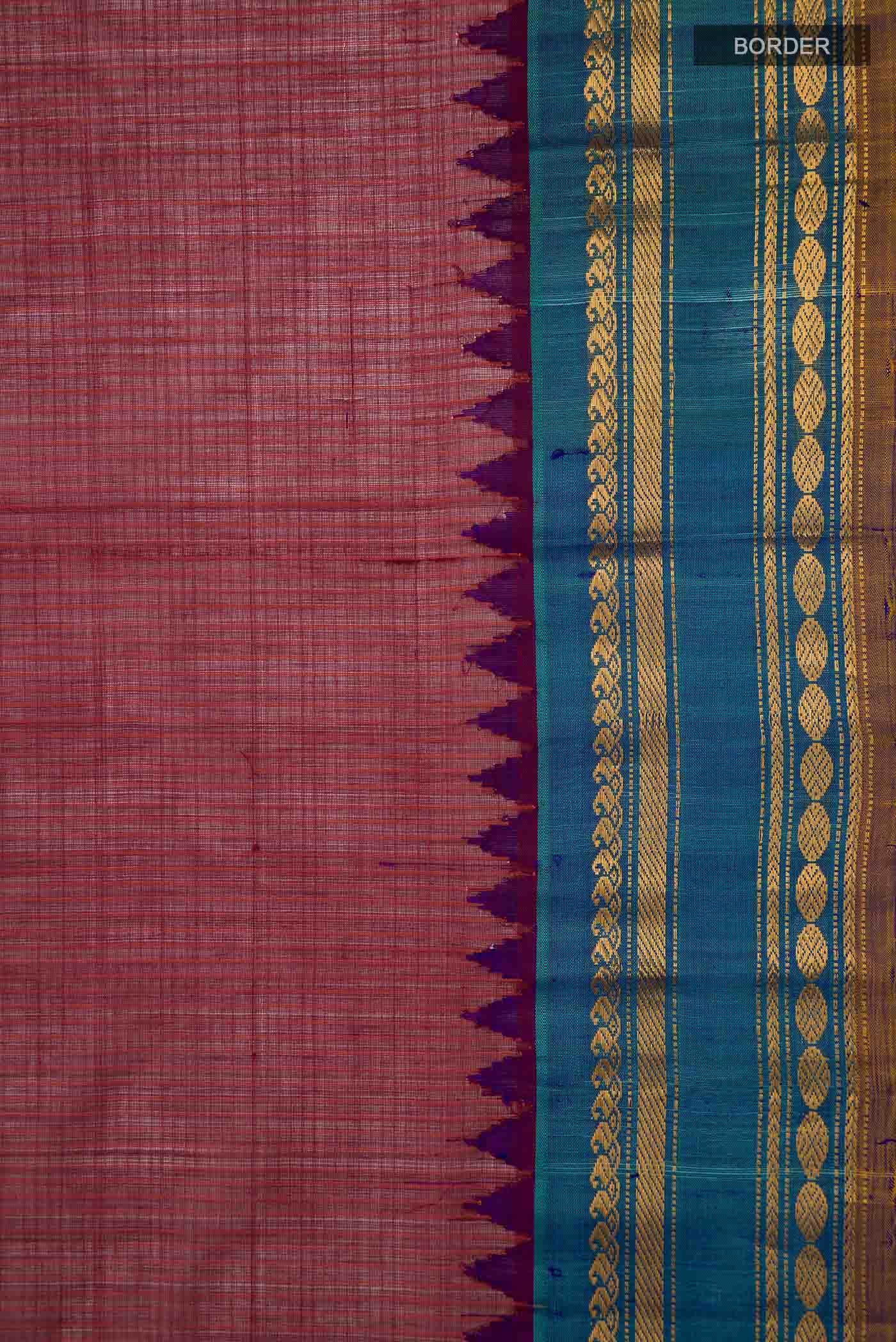 Maroon Gadwal cotton Saree