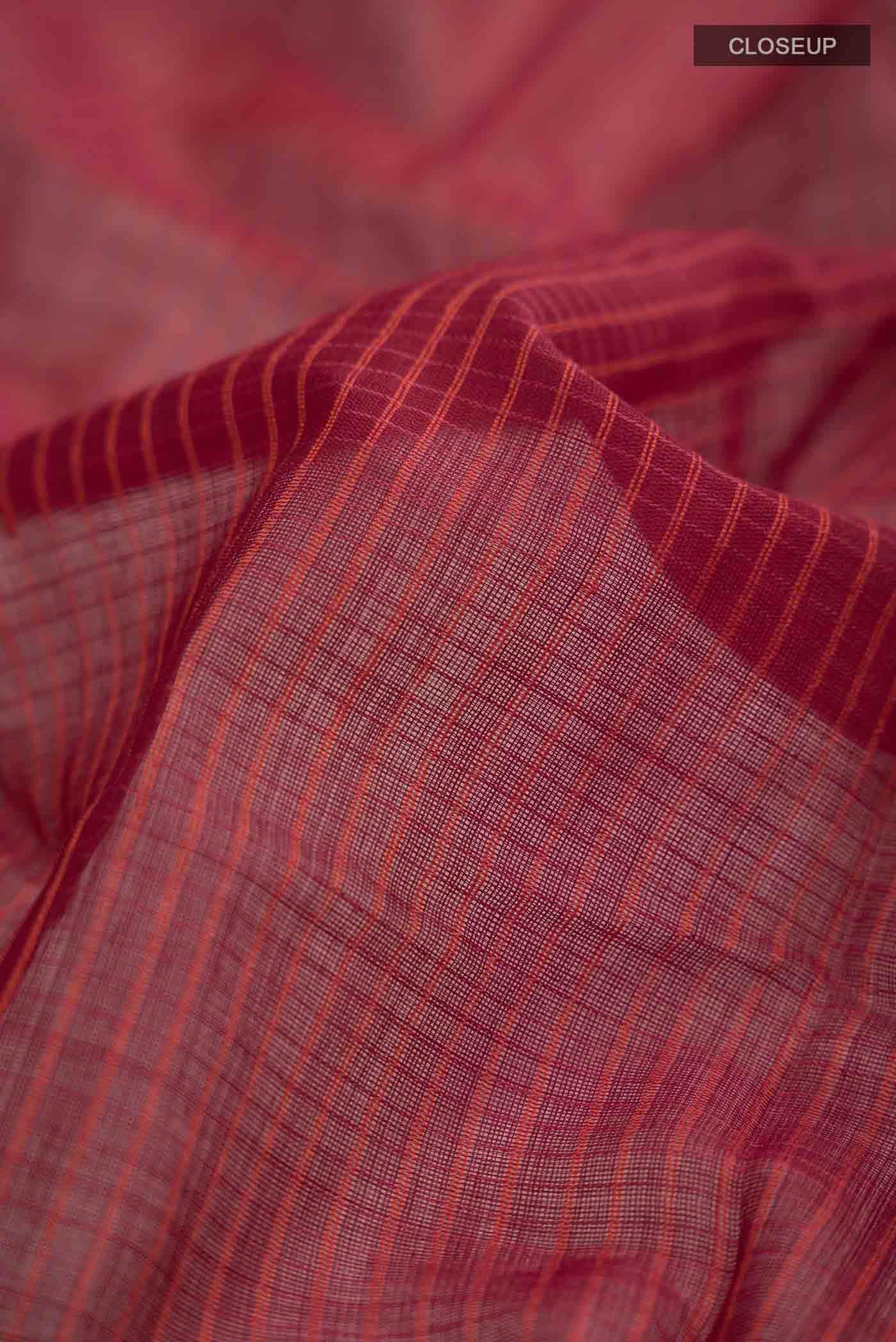 Maroon Gadwal cotton Saree