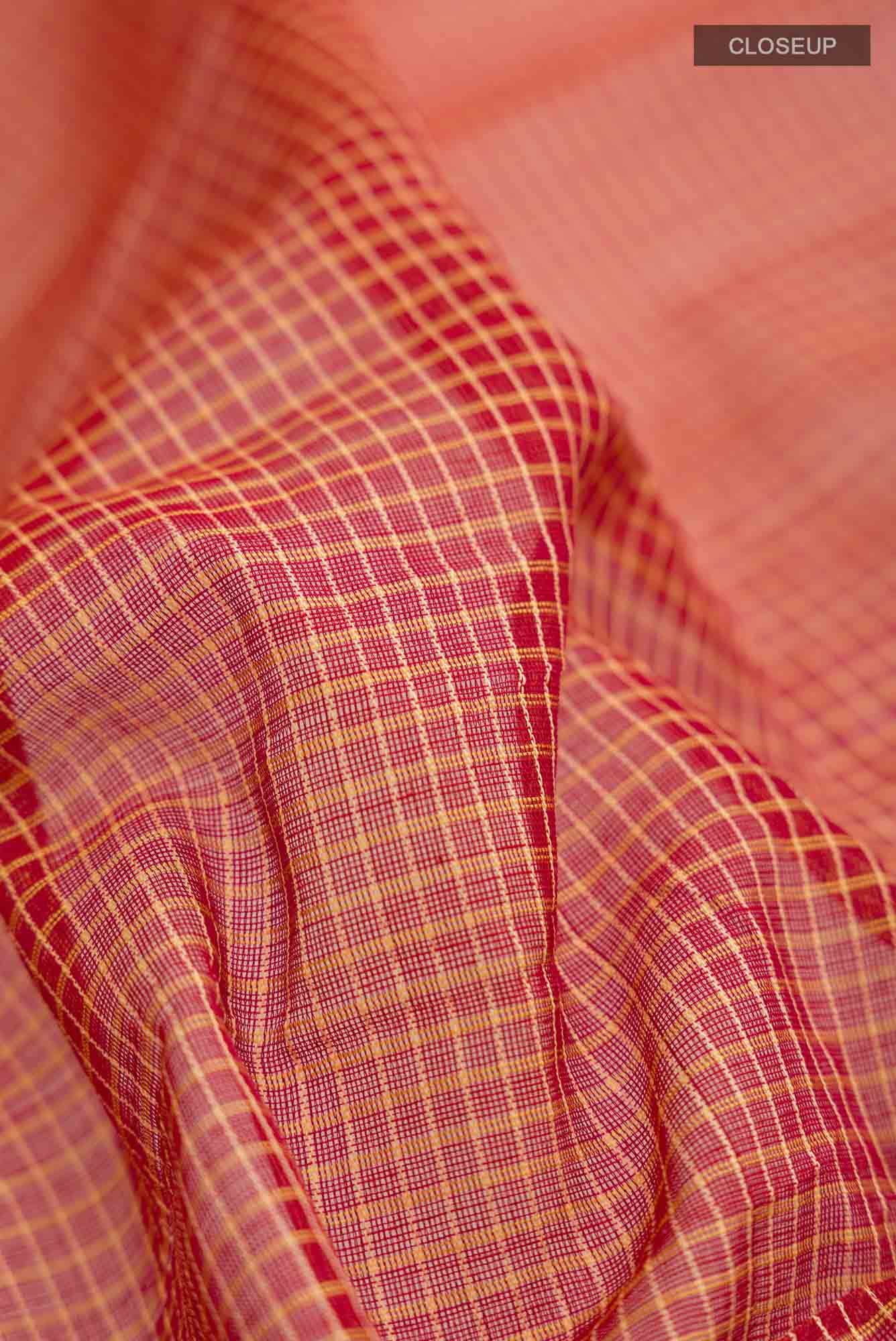 Maroon Gadwal cotton Saree