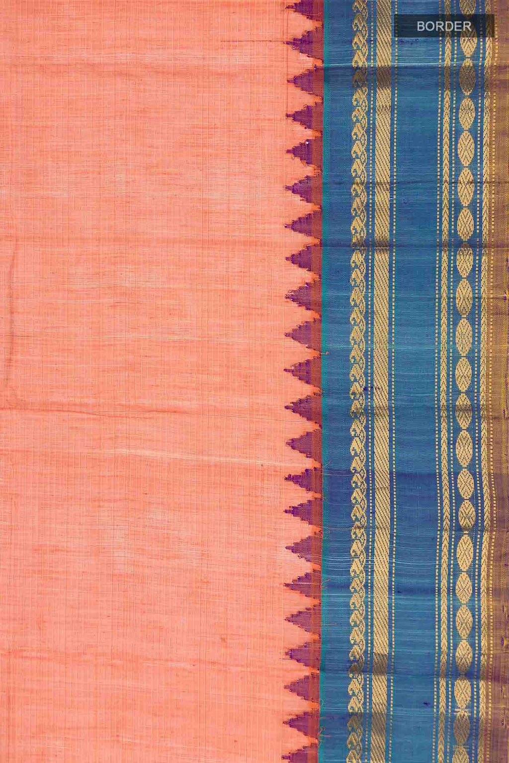 Orange Gadwal cotton Saree