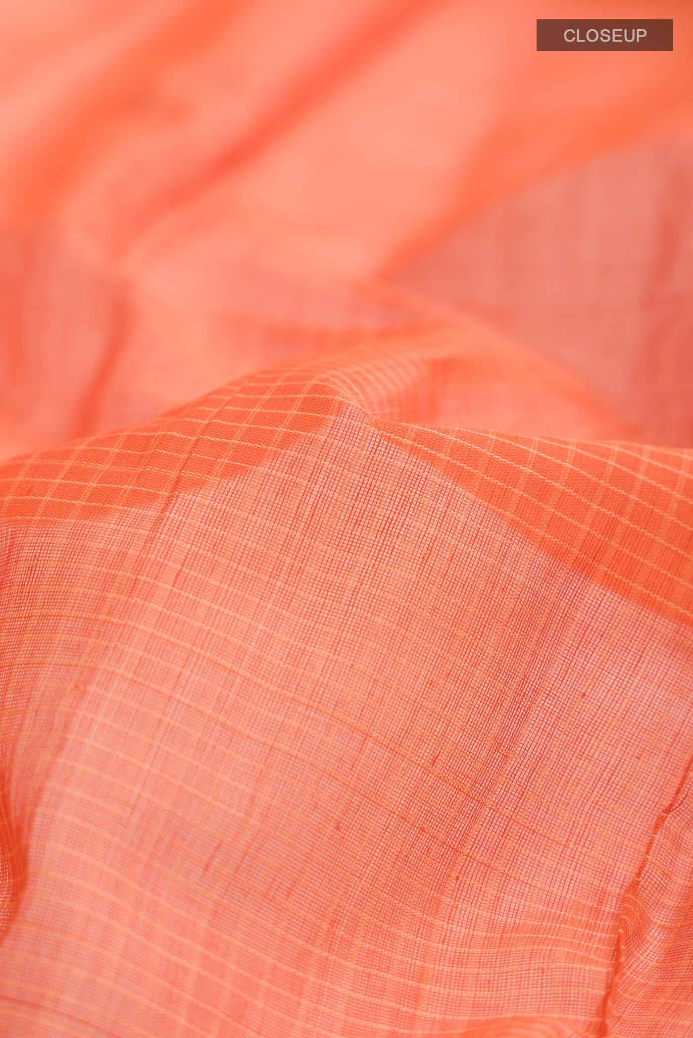 Orange Gadwal cotton Saree