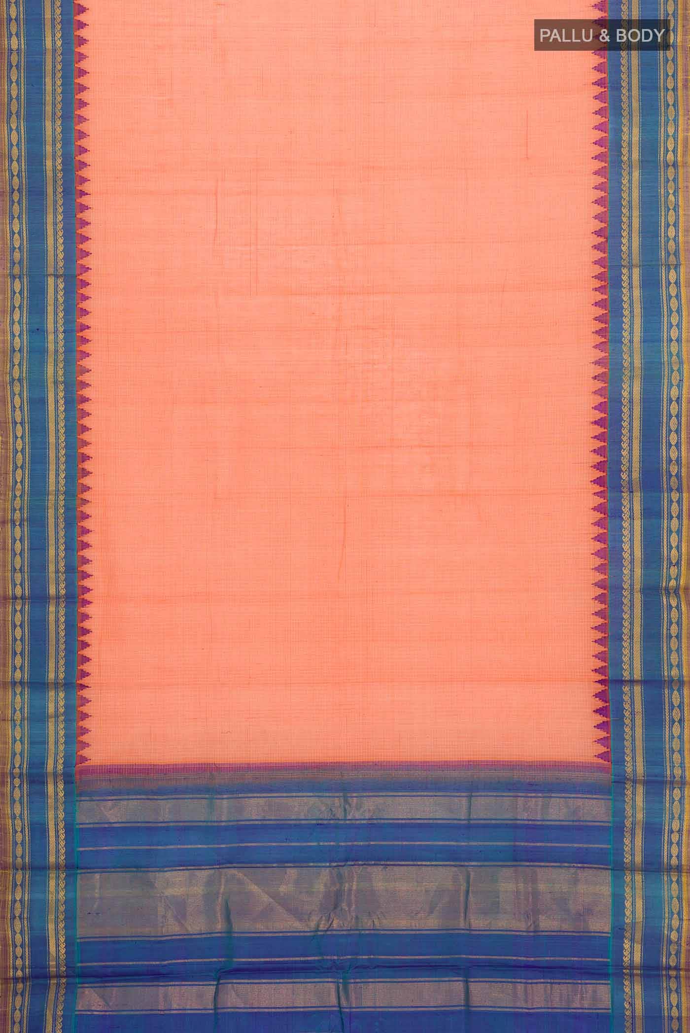 Orange Gadwal cotton Saree