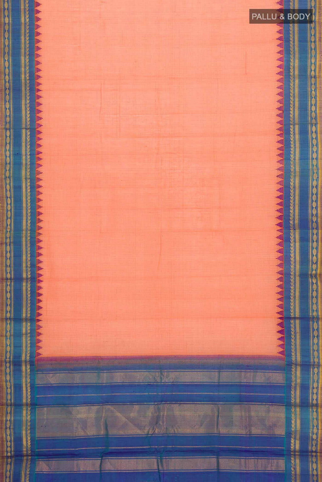 Orange Gadwal cotton Saree