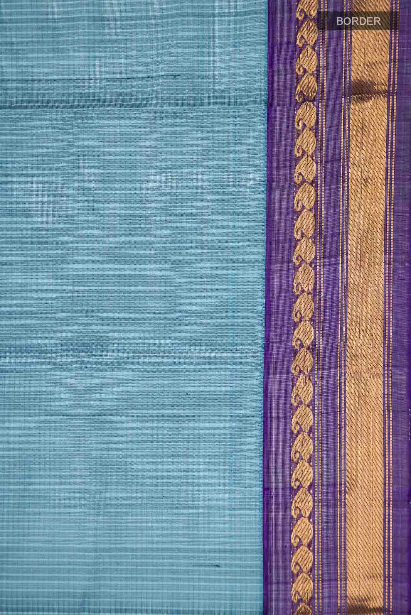 Blue Gadwal cotton Saree