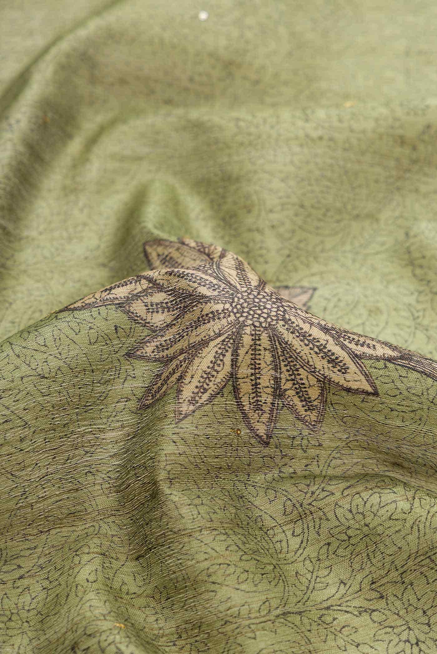 Green Tussar Silk Saree