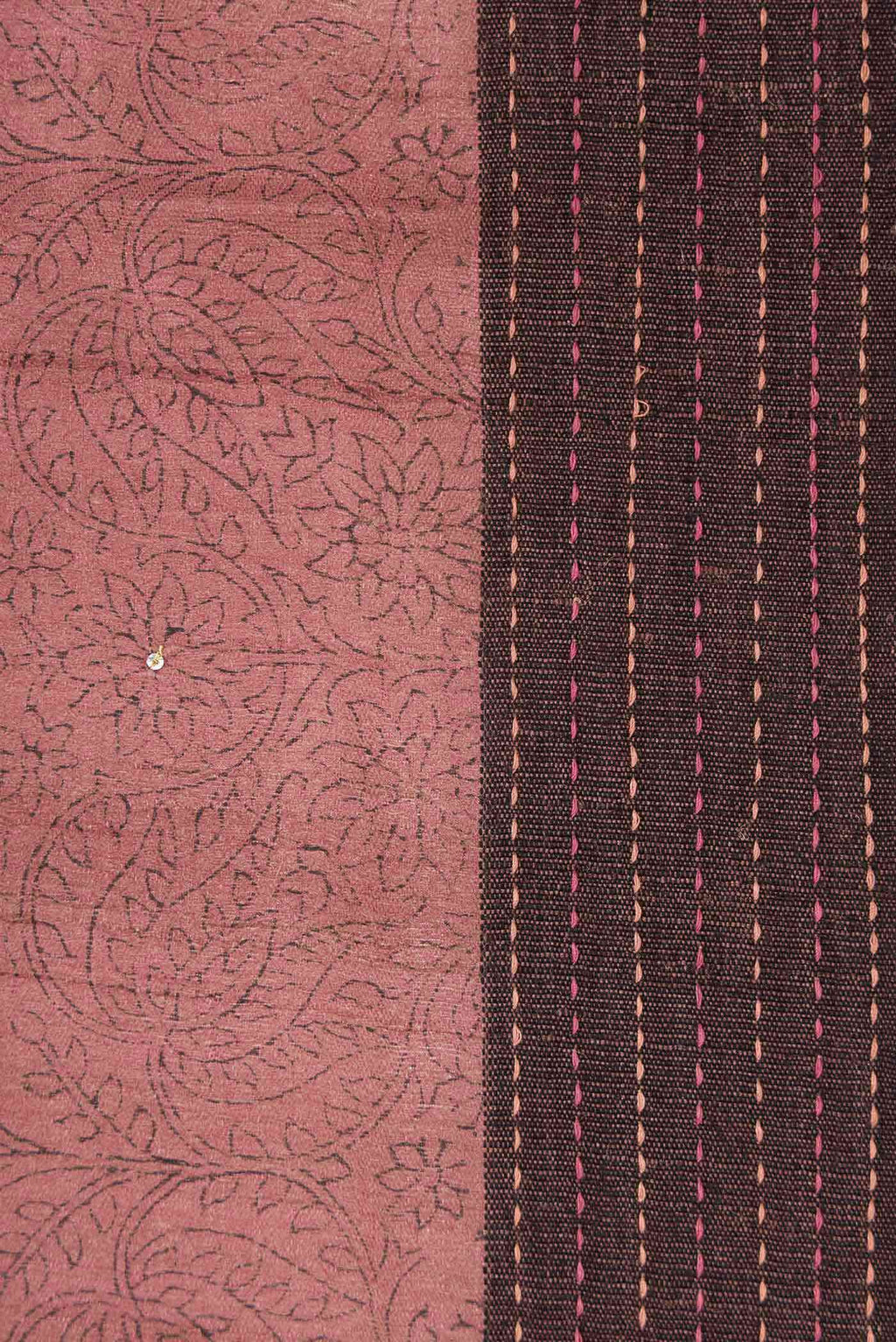 Maroon Tussar Silk Saree