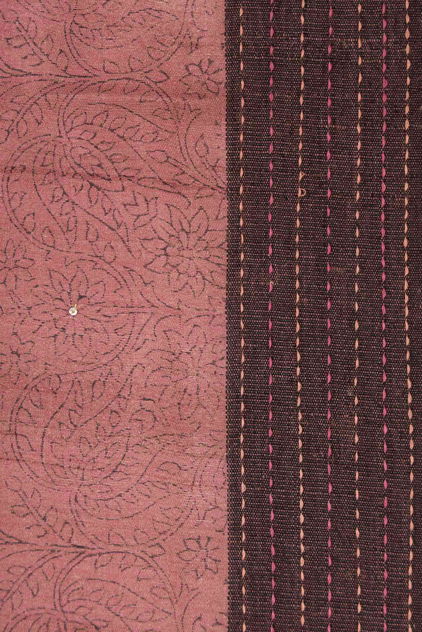 Maroon Tussar Silk Saree