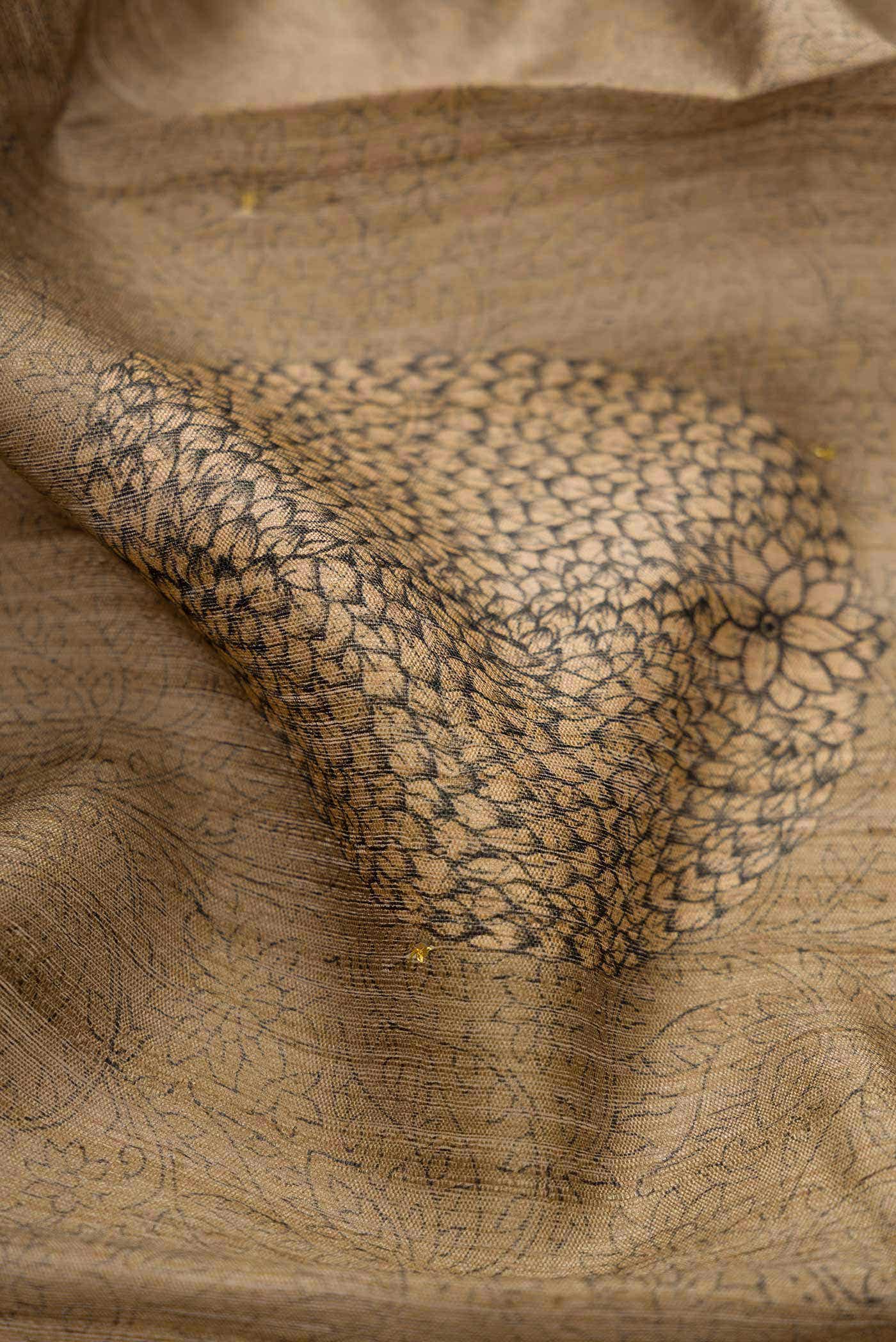 Davys Grey Tussar Silk Saree