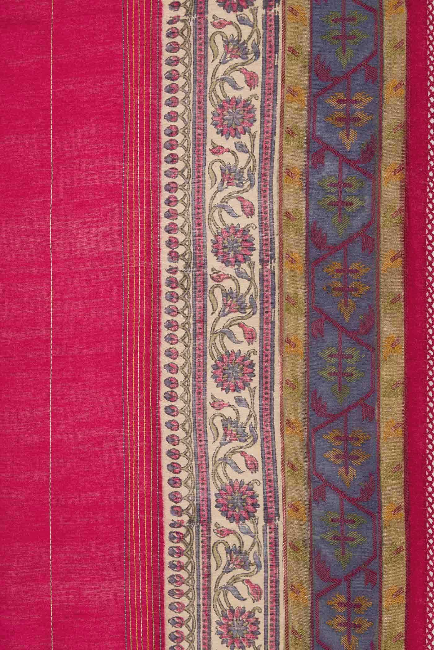 Maroon Tussar Silk Saree