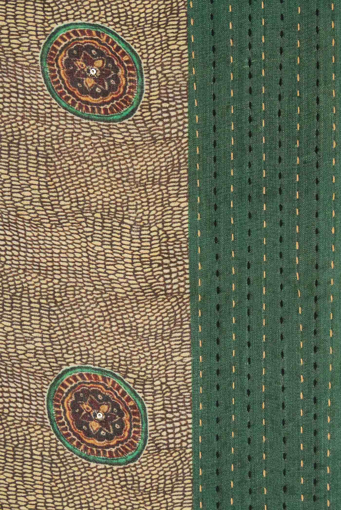 Light Green Tussar Silk Saree