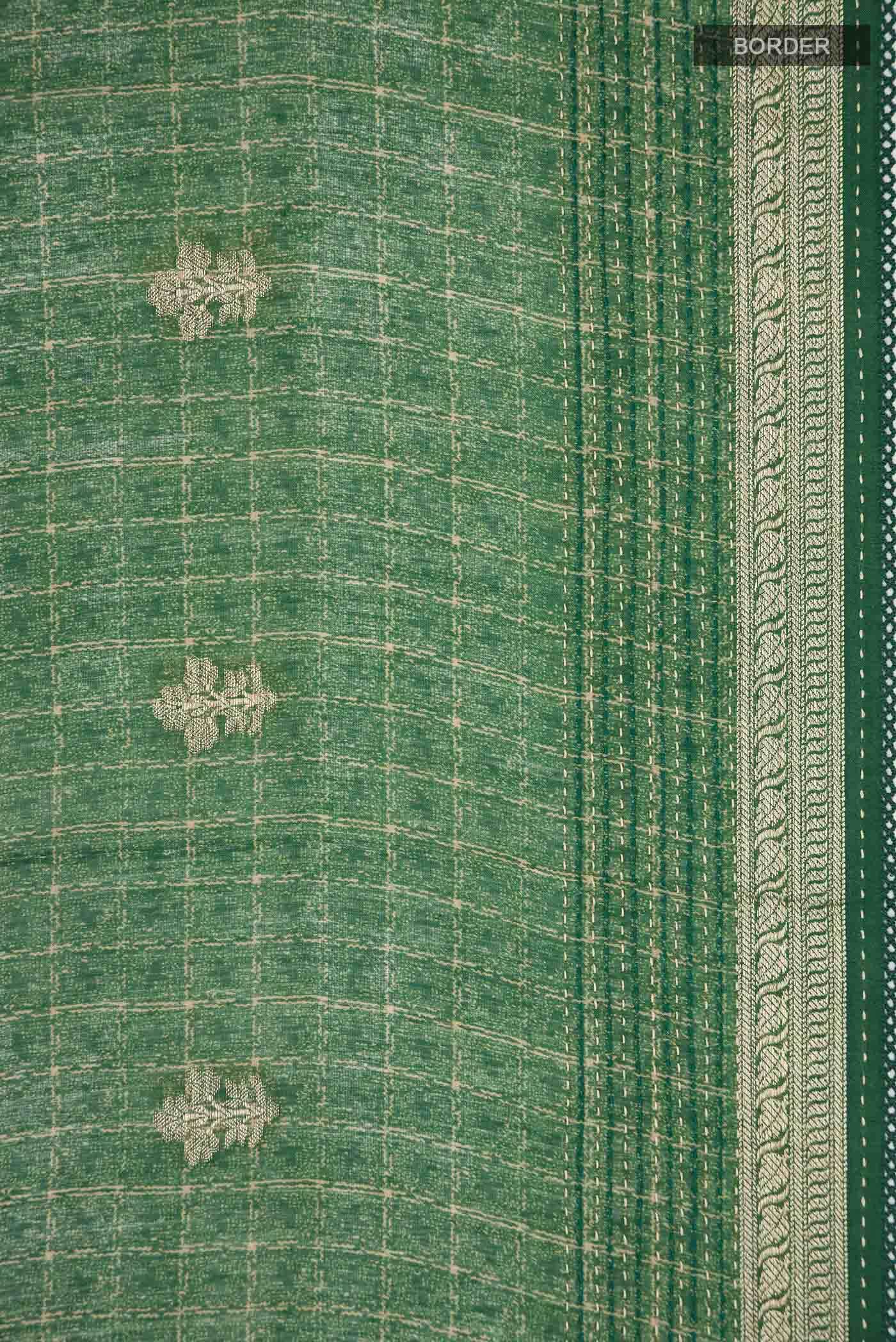 Green Bhagalpuri Tussar Silk Saree