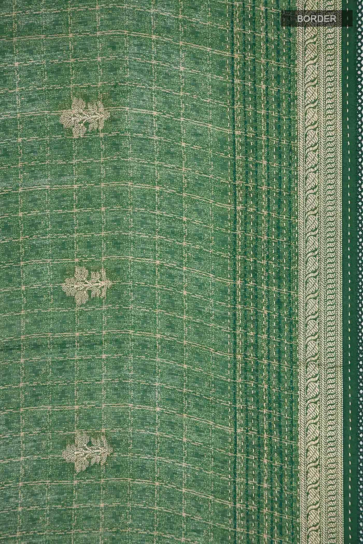 Green Bhagalpuri Tussar Silk Saree